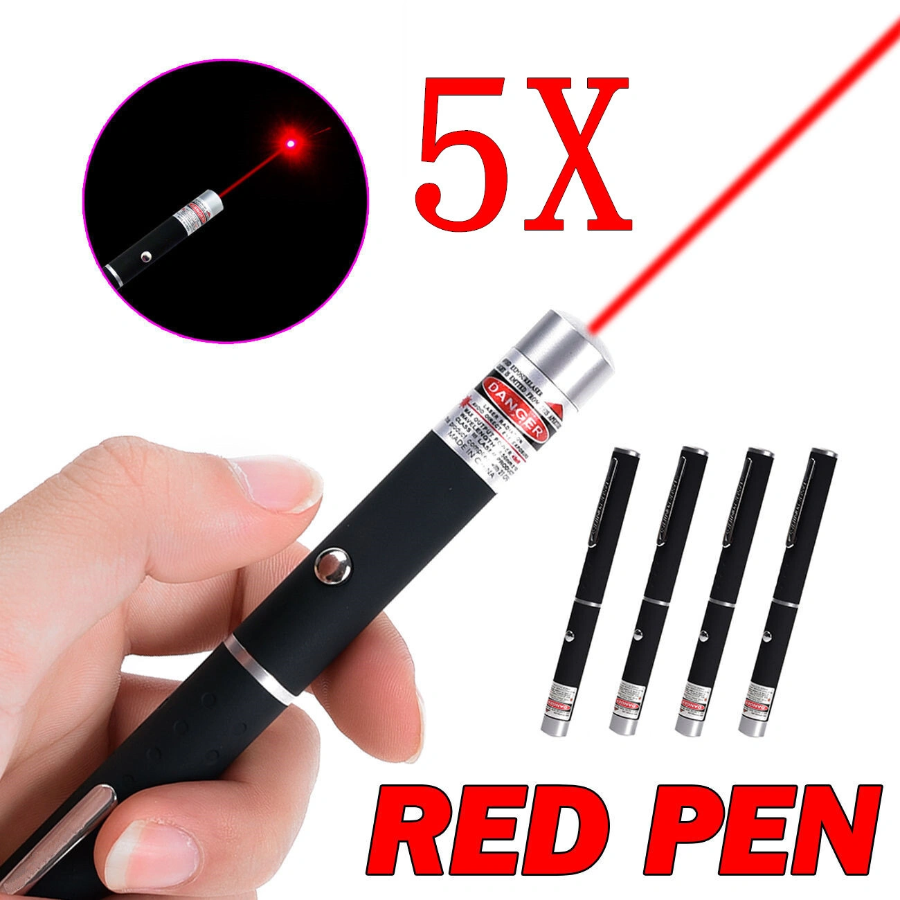 5 PCS Small Laser Pointer Pen 650nm Red Light Visible Beam 1mW For conference presentation(US Logistics only For USPS.TK/TMEU only For self-pickup) view 7