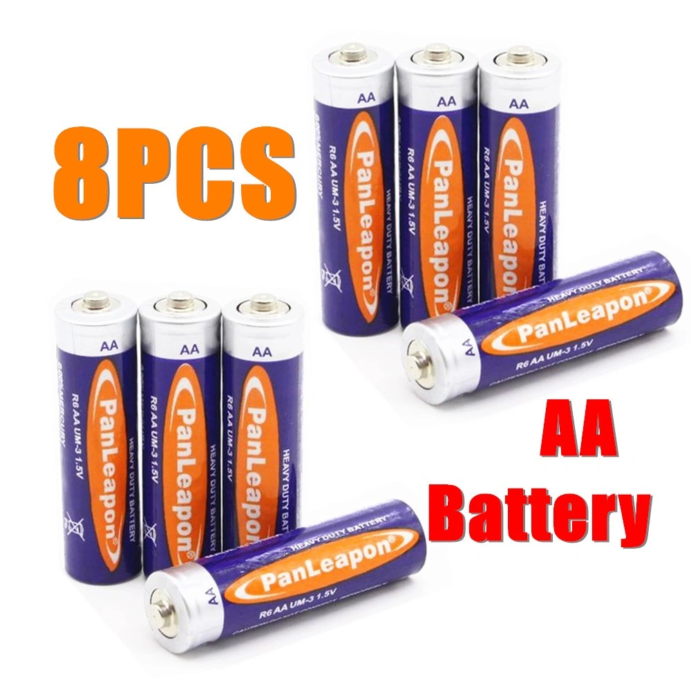 8 Pack AA Batteries 1.5V Carbon Zinc, Power Cells for Household Appliances & Small Devices