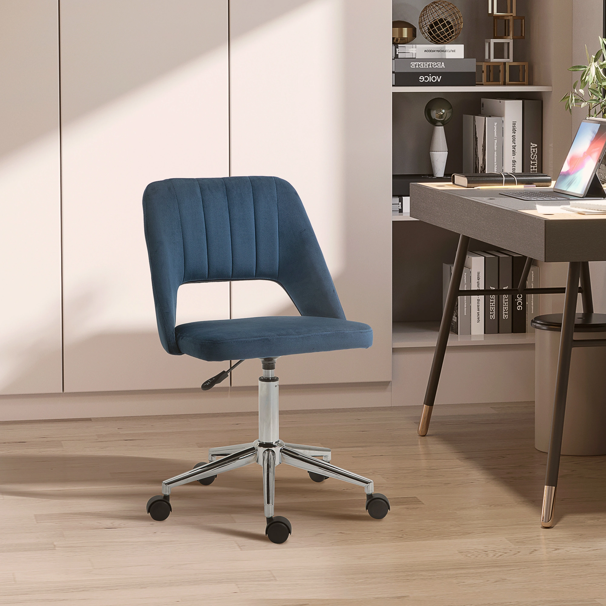 Premium Office Chair, Ergonomic Armchair with Lumbar Support, Adjustable Height, Swivel Task Chair for Home Desk, Bedroom, Workspace
