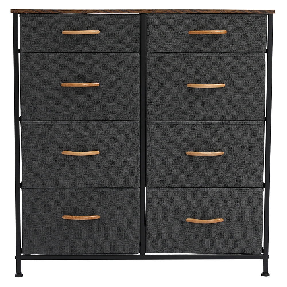 Vertical Furniture Storage Tower - Sturdy Steel Frame, Easy Pull Fabric Bins - Organizer Unit for Bedroom, Hallway, Entryway, Closets - 8 Drawers view 2