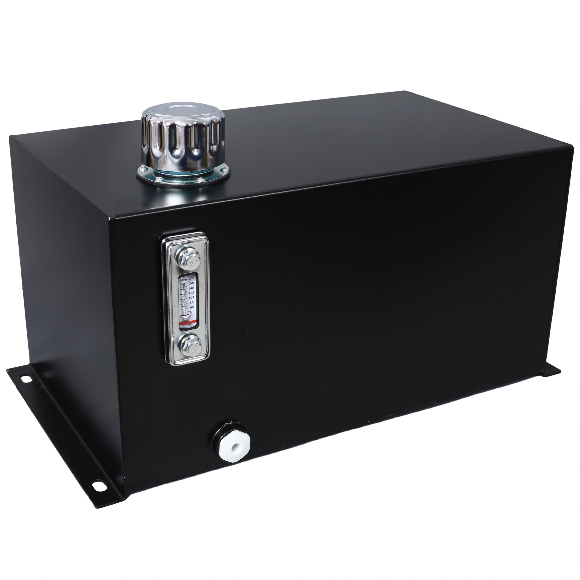 10 Gal Hydraulic Fluid Tank Heavy Duty Steel Reservoir with Strainer Gauge Filter Breather Cap for