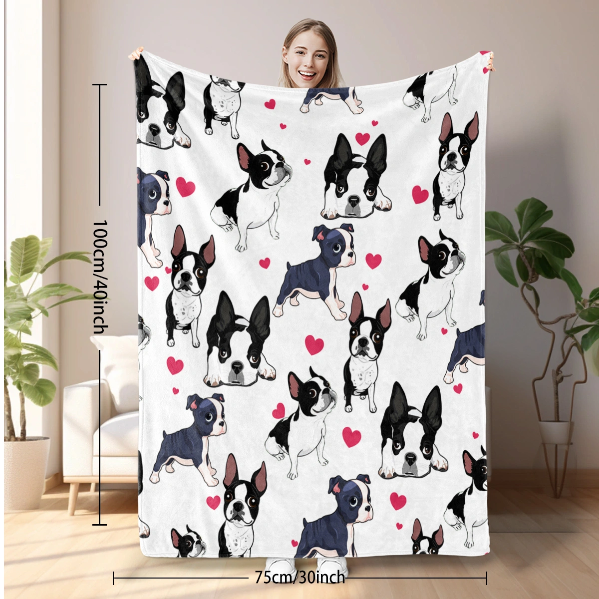 1pc Soft Fleece Dog Blanket 130x150cm - Cozy Flannel Throw for Couch view 9