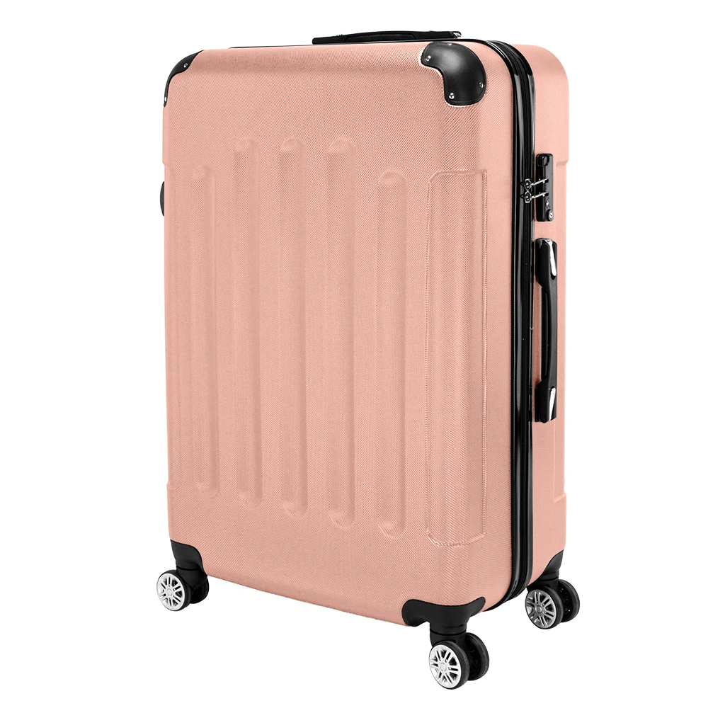 3 Piece Lightweight ABS Carry-On Suitcase Set, 4 Spinner Wheels Hard Shell Trolley Luggage view 4