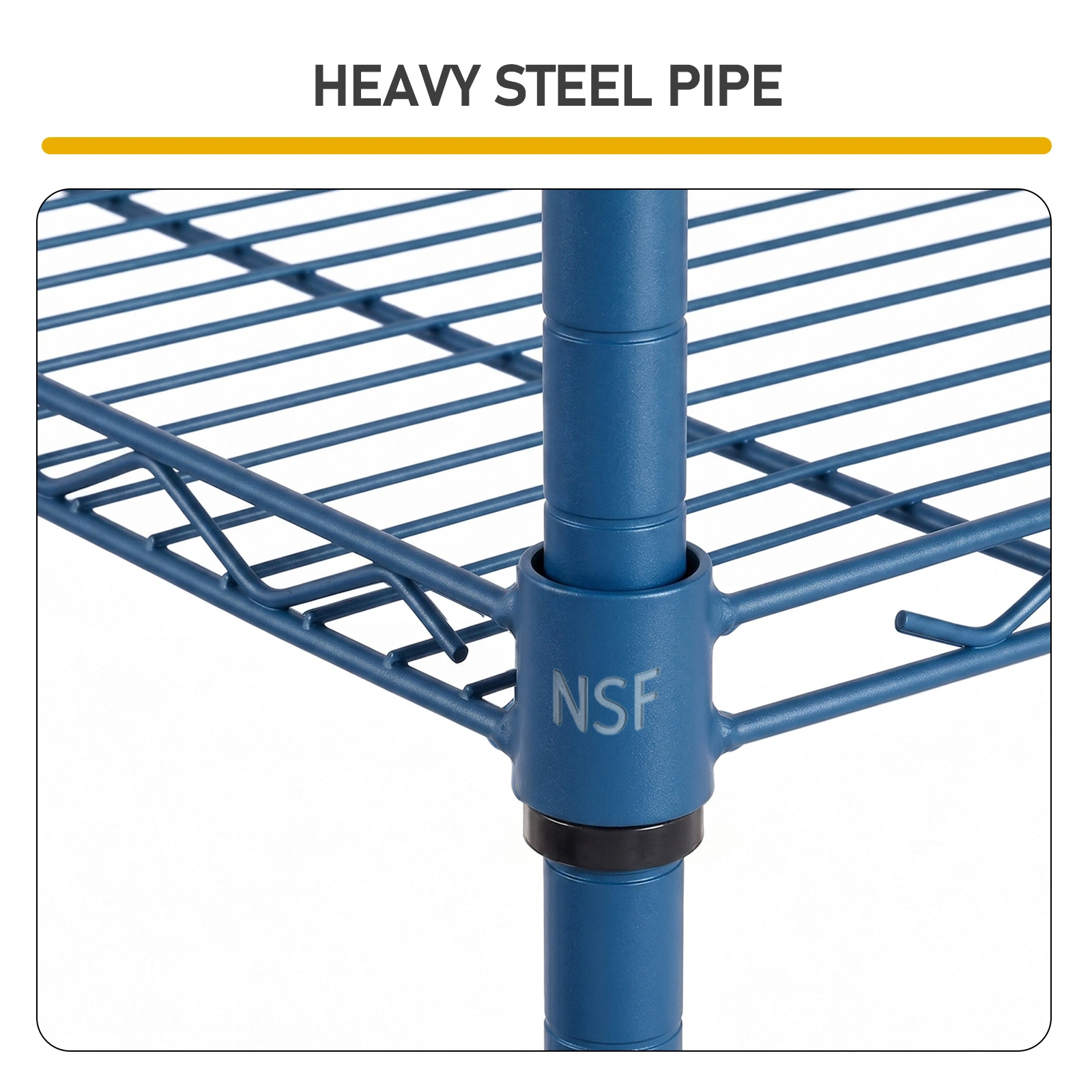 5-layer adjustable shelf Display Rack Iron household shelf with adjustable feet 29.13*13.39*59.06in Navy Blue view 8