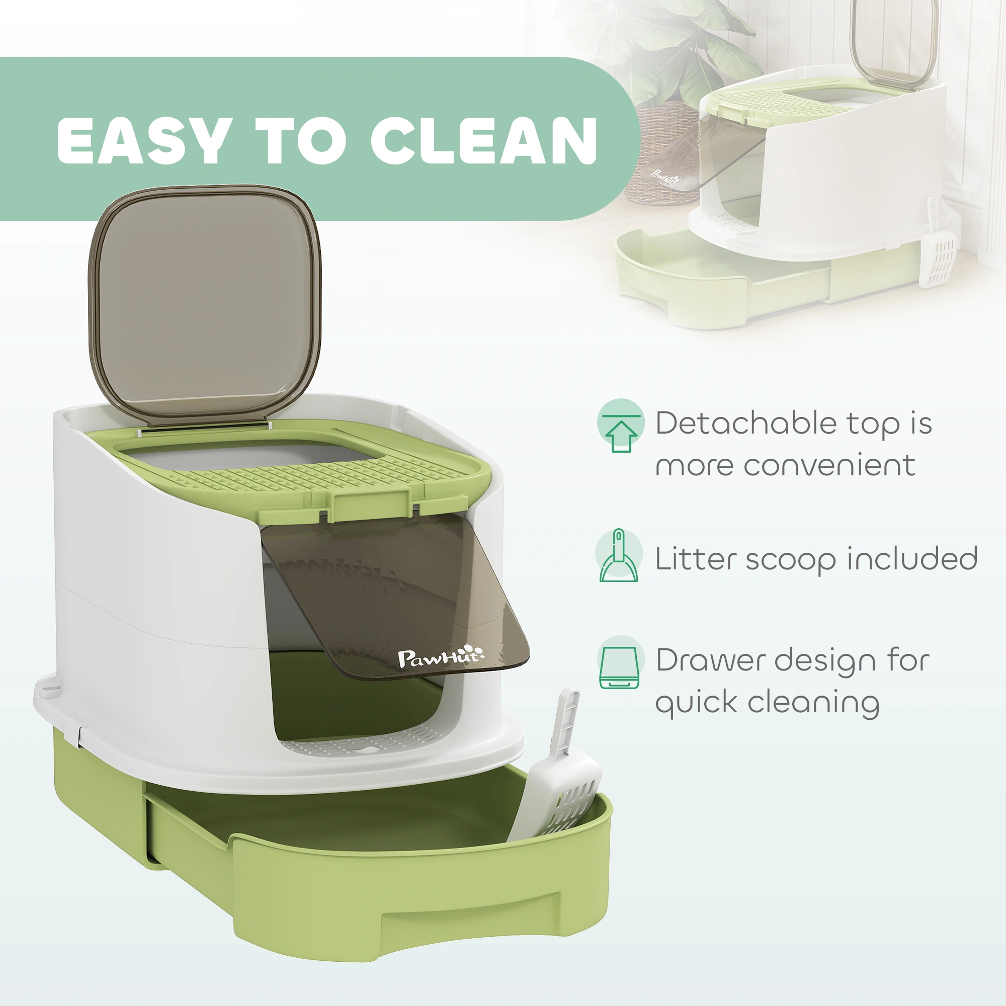 Cat Litter Box Self Cleaning Automatic Hooded Enclosed Waste Management System for Indoor Cats view 3