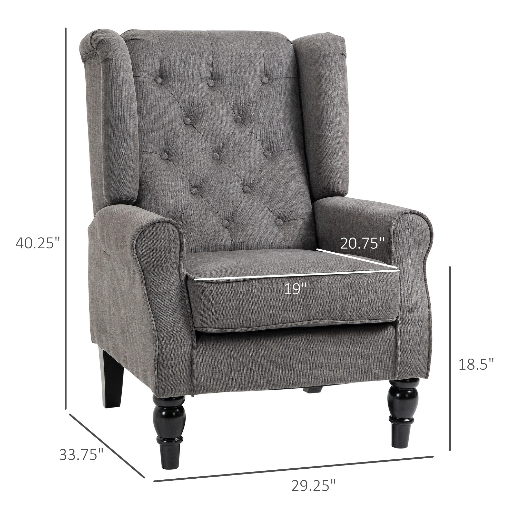 Elegant Wingback Accent Chair, Upholstered Living Room Chair for Bedroom, Reading Nook, or Entryway view 2