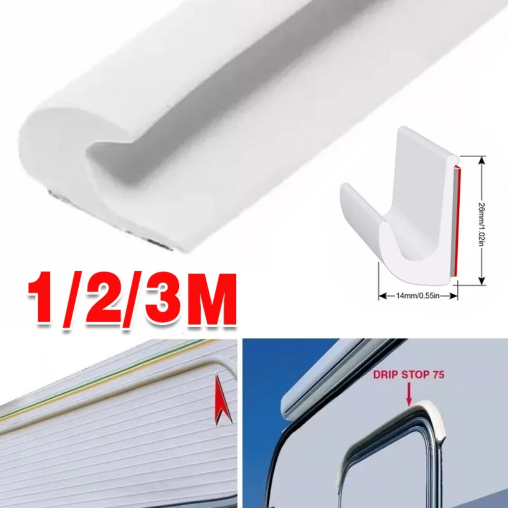 1 2 3 Meter Drip Stop Door Gutter Rain Deflector Caravan Motorhome Camper Van-3M