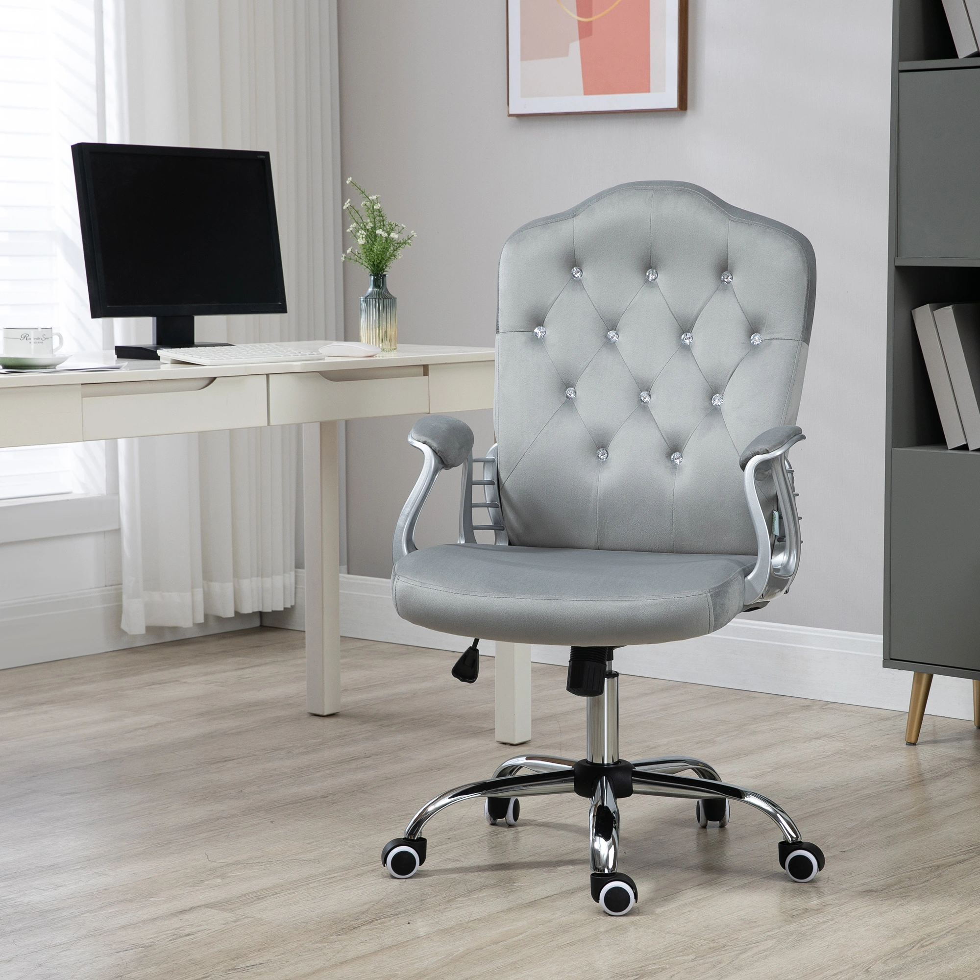 Mesh Office Chair with Massage and Heat Function, Ergonomic Adjustable Swivel Chair, Lumbar Support for Home Office Workstation