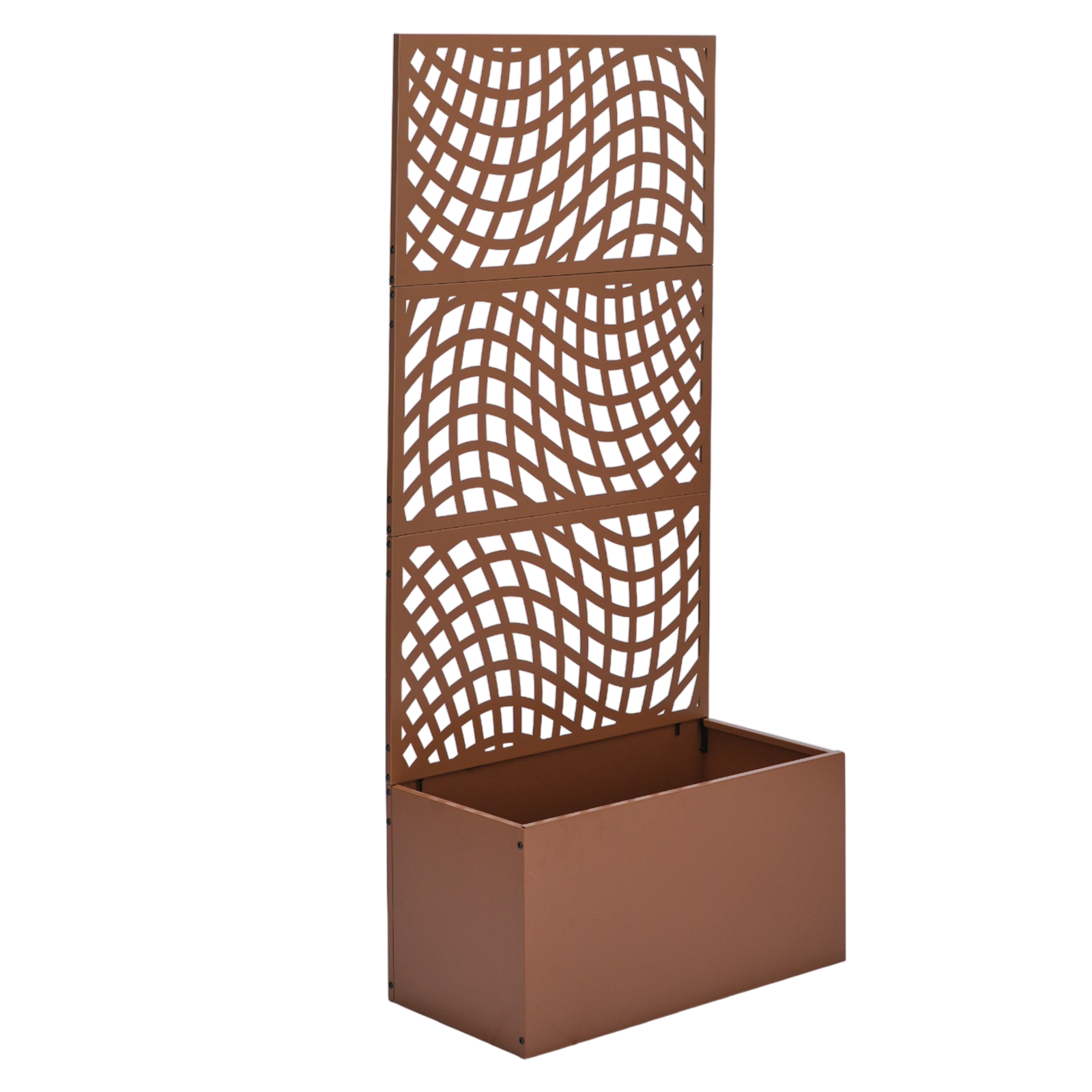 Metal Garden Bed with Trellis, 70 Inch Height Metal Planter Box with Trellis, Garden Box for Climbing Plants Vegetable, Metal Garden Bed with Drainage Holes view 2