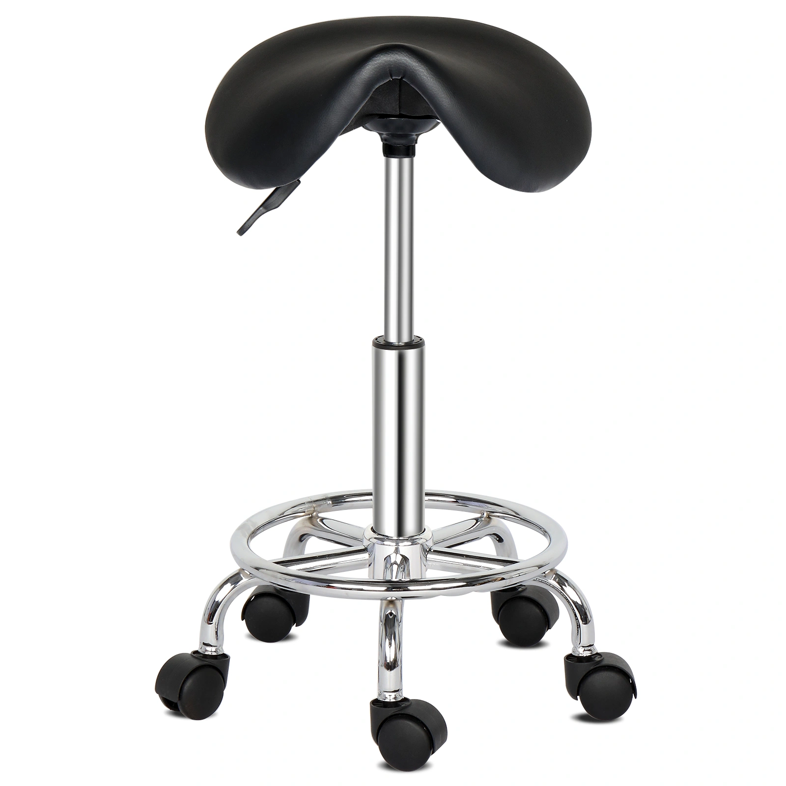 Saddle Stool Ha Ha Feet Rotation Bar Stool Black view 2