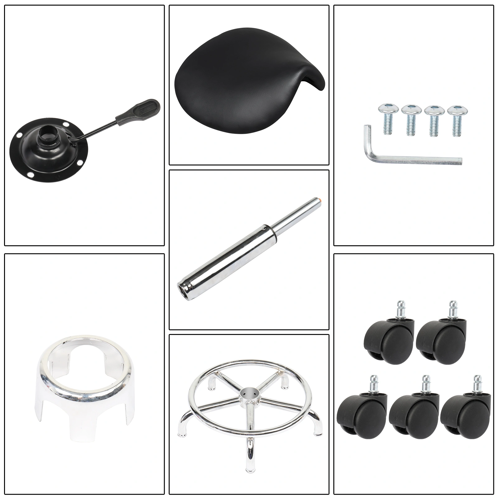 Saddle Stool Ha Ha Feet Rotation Bar Stool Black view 27