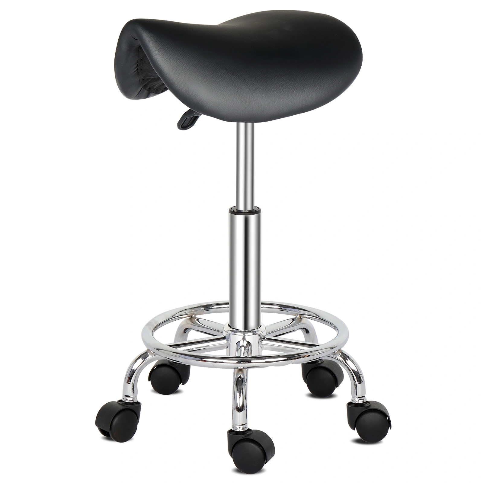 Saddle Stool Ha Ha Feet Rotation Bar Stool Black view 3