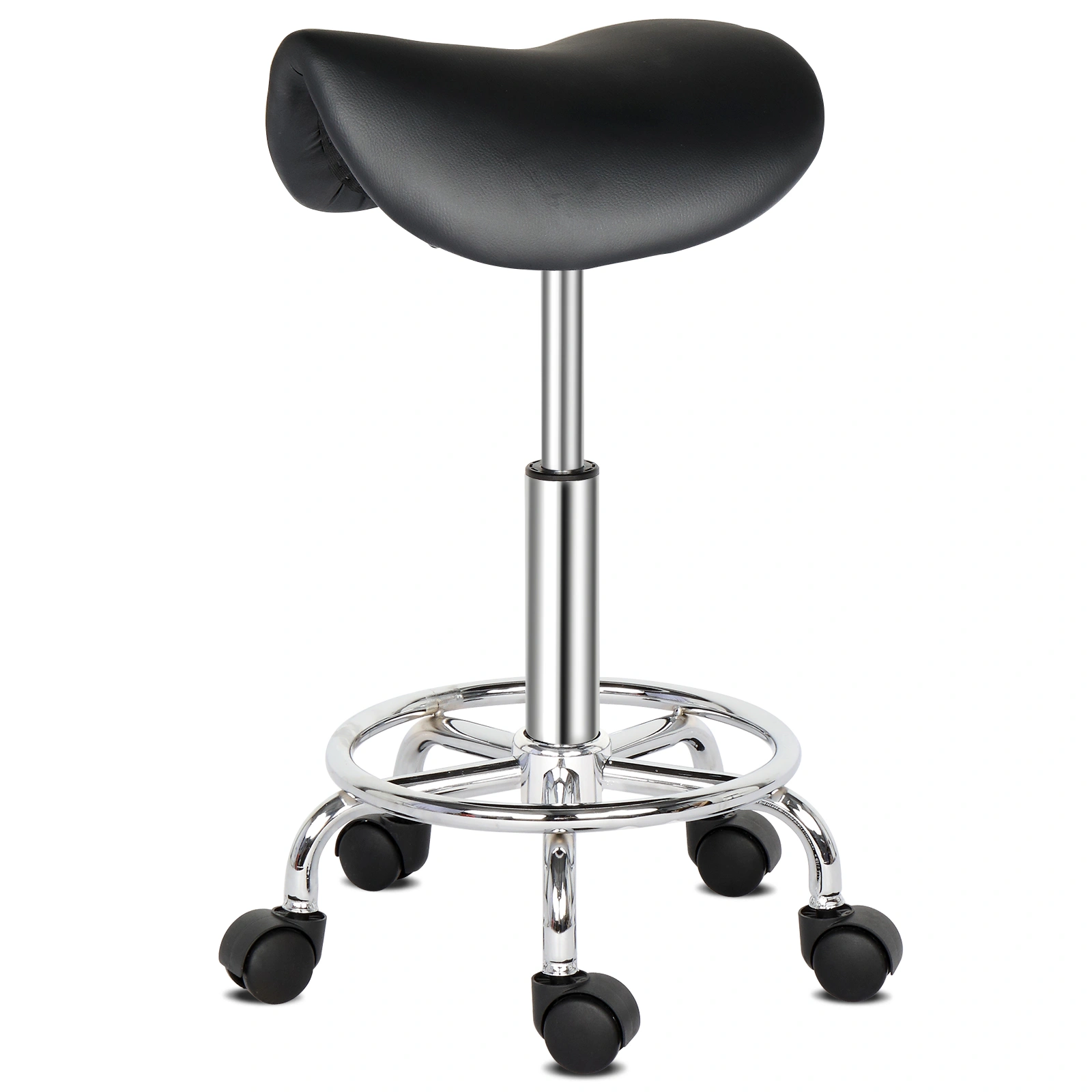 Saddle Stool Ha Ha Feet Rotation Bar Stool Black view 4