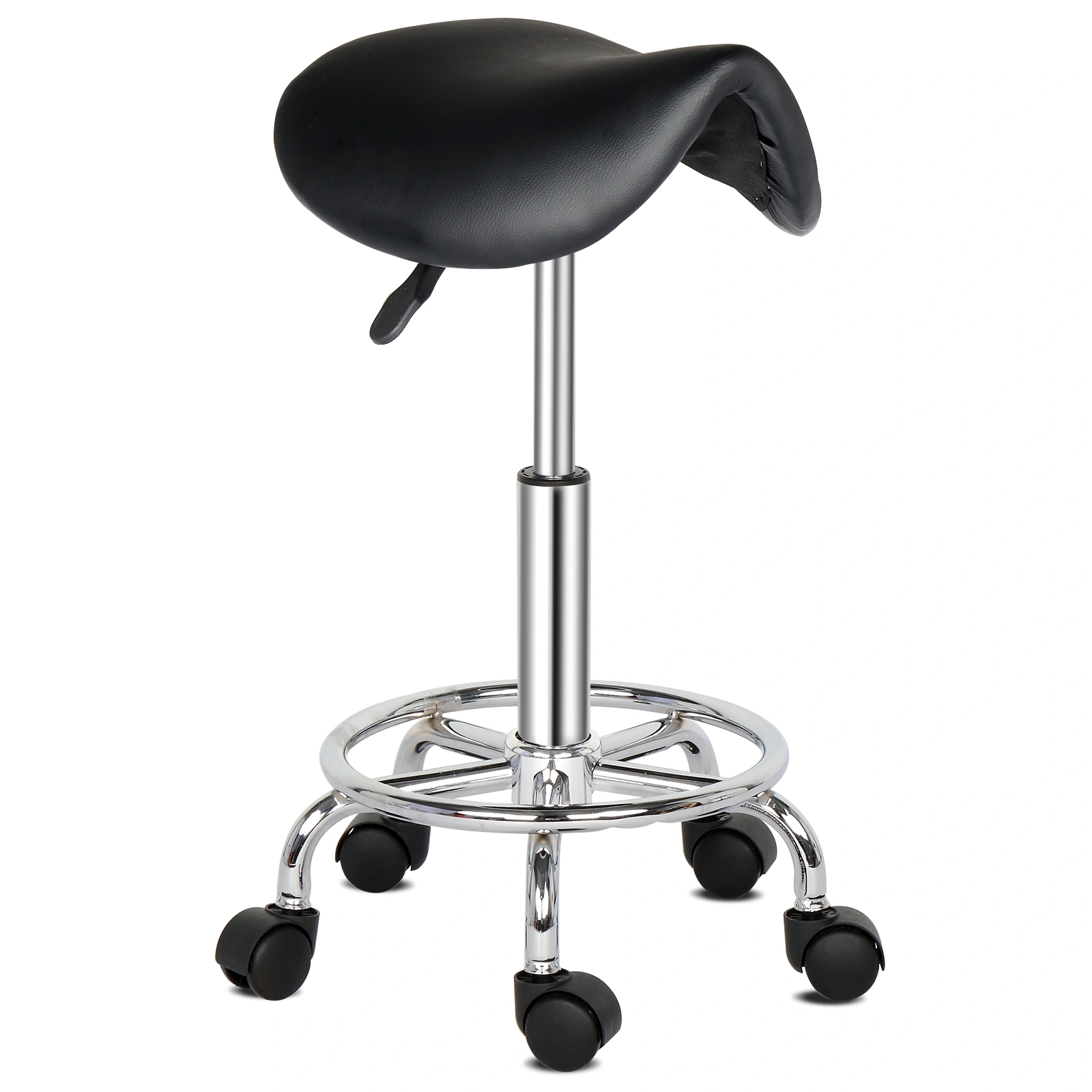 Saddle Stool Ha Ha Feet Rotation Bar Stool Black view 5