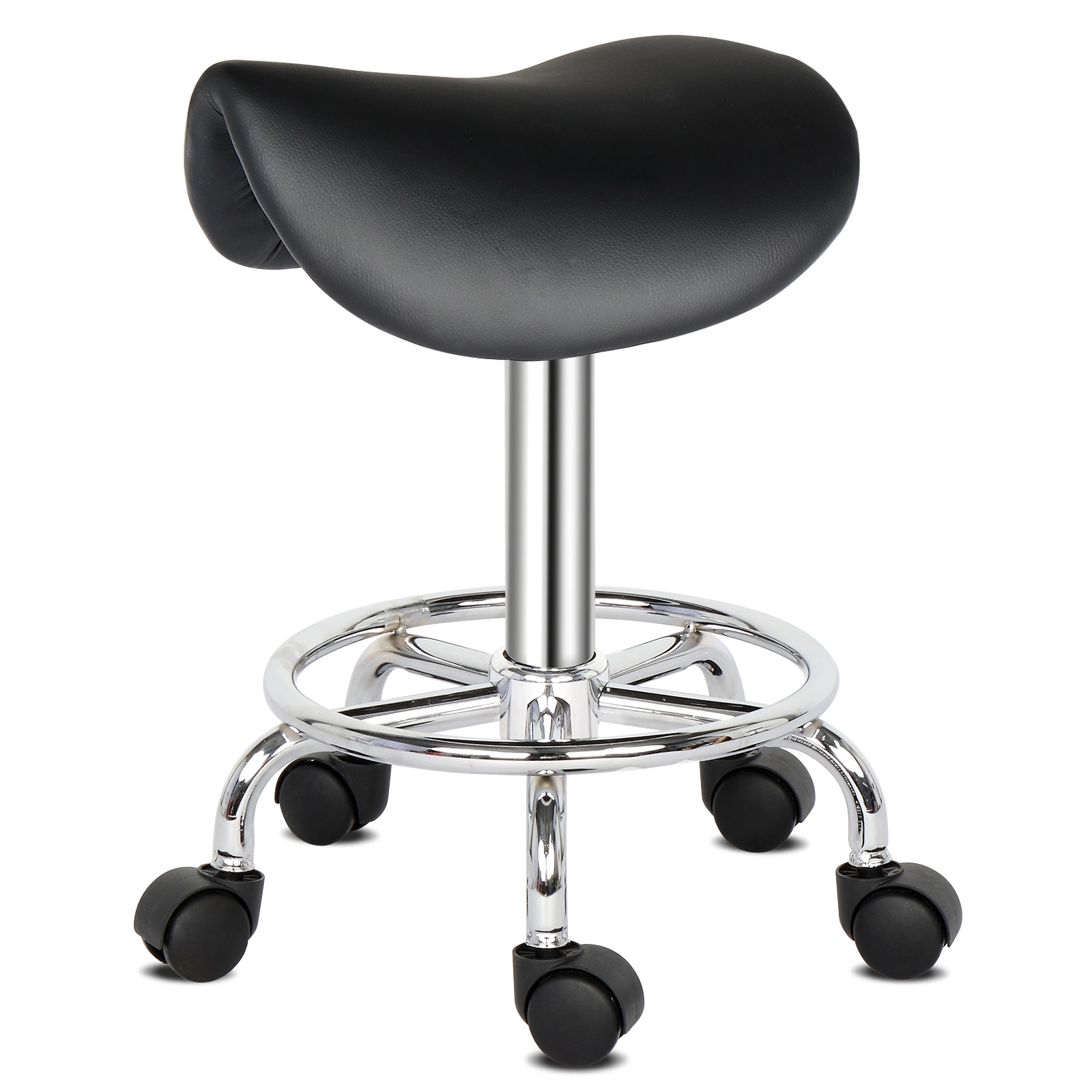 Saddle Stool Ha Ha Feet Rotation Bar Stool Black view 6