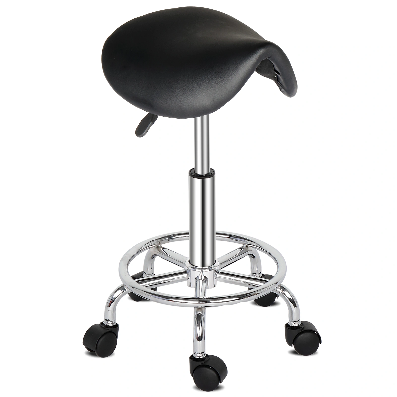 Saddle Stool Ha Ha Feet Rotation Bar Stool Black view 7