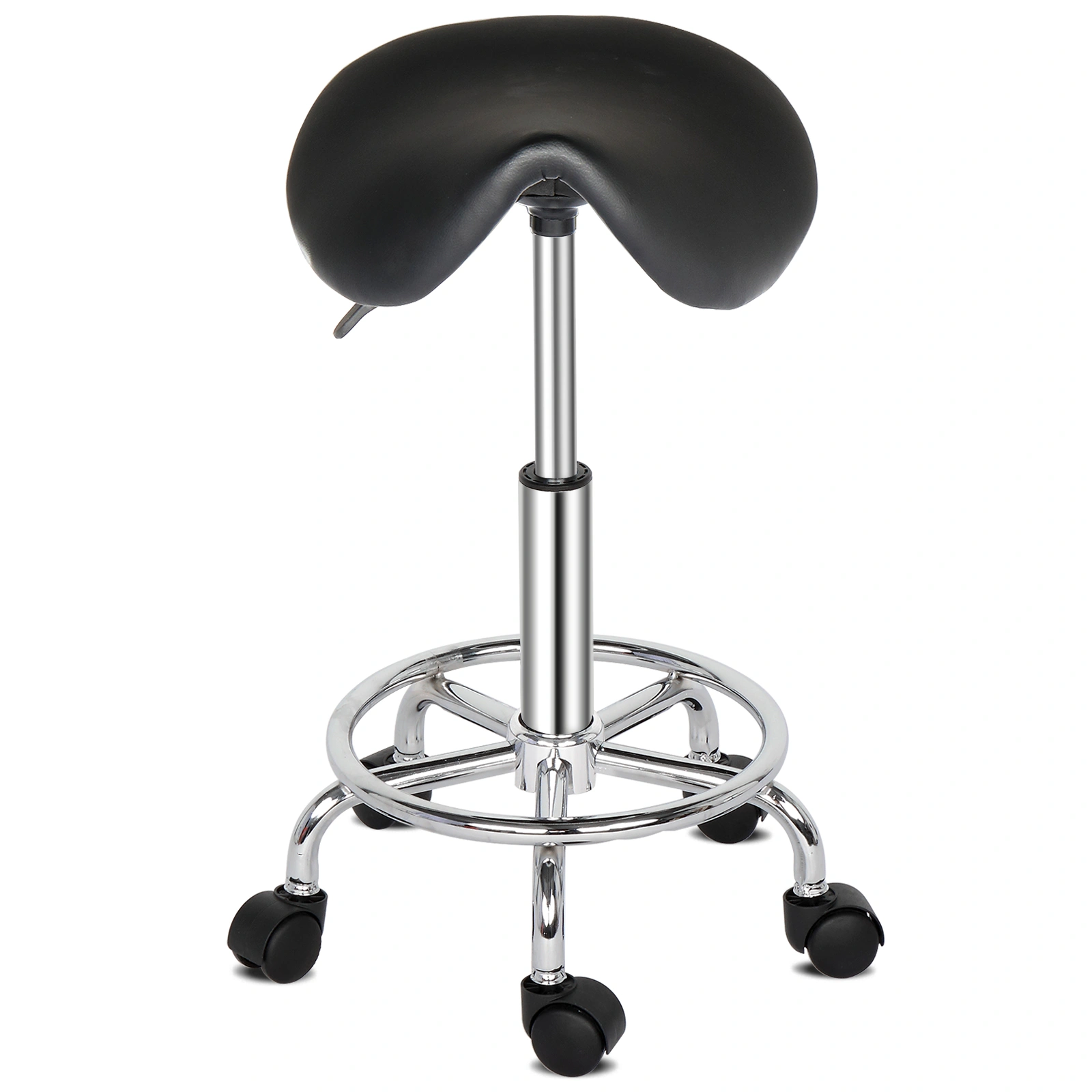 Saddle Stool Ha Ha Feet Rotation Bar Stool Black view 8