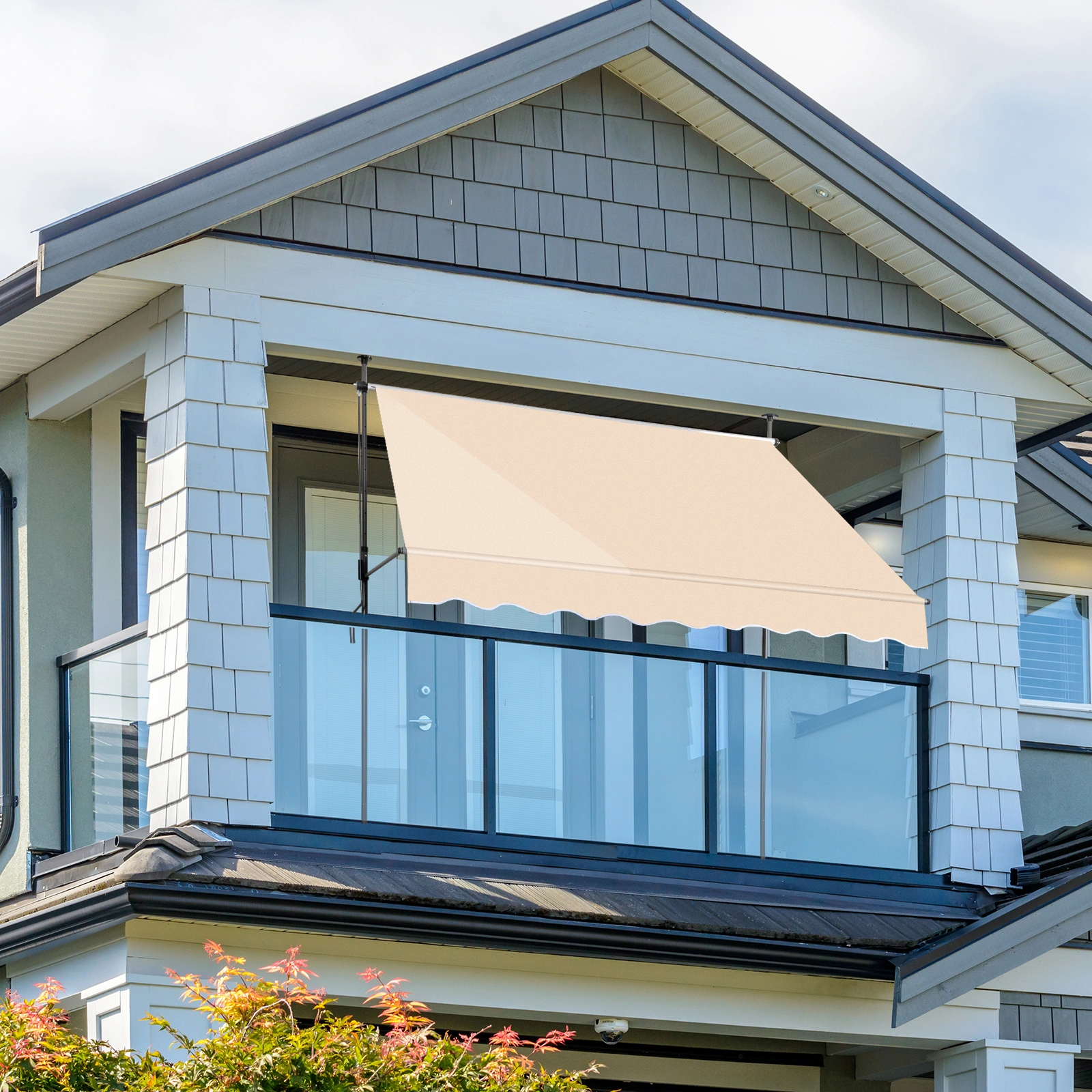 78.7"D x 47.2"W x (78.7 -118.1)"H Retractable Awning Khaki view 3