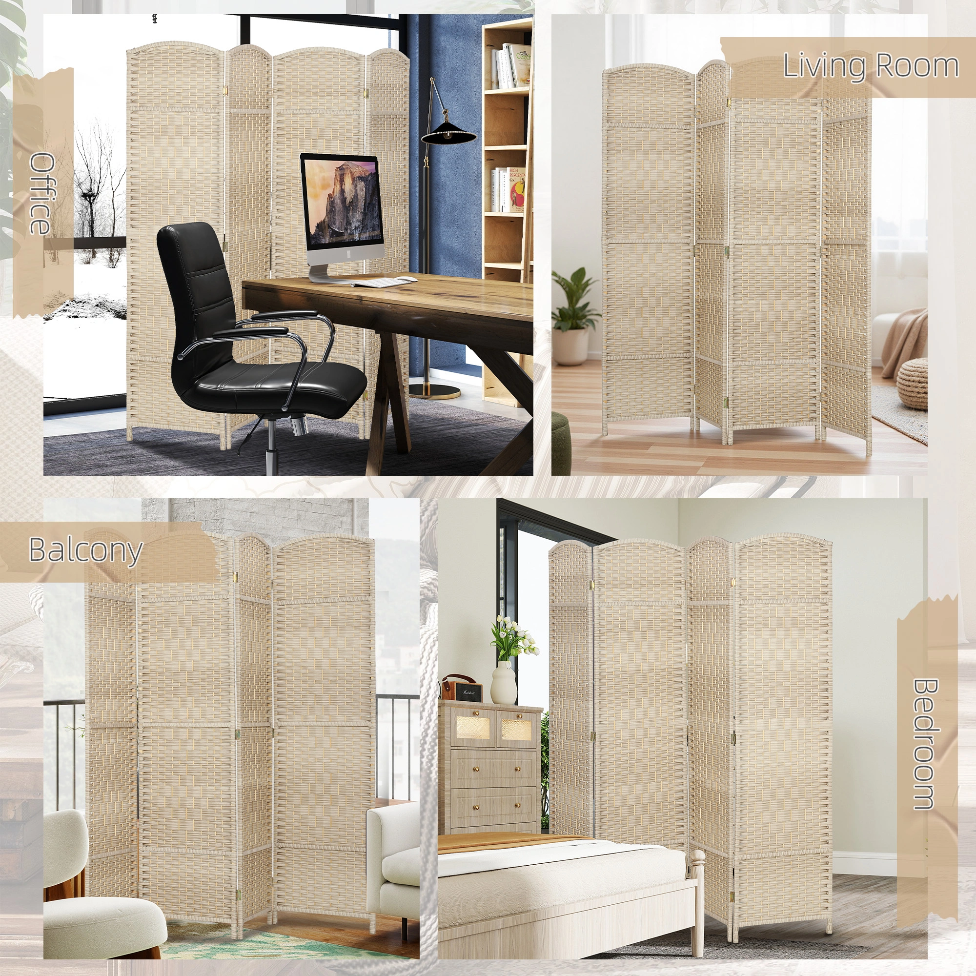 Folding Room Divider Screen (No shipments on weekends) view 5