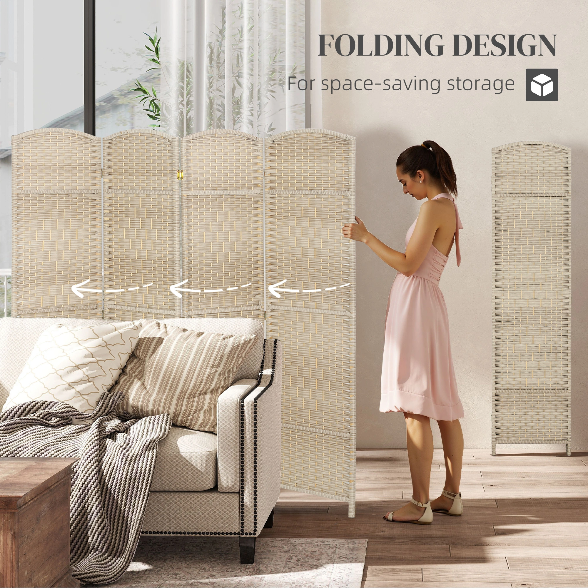 Folding Room Divider Screen (No shipments on weekends) view 6