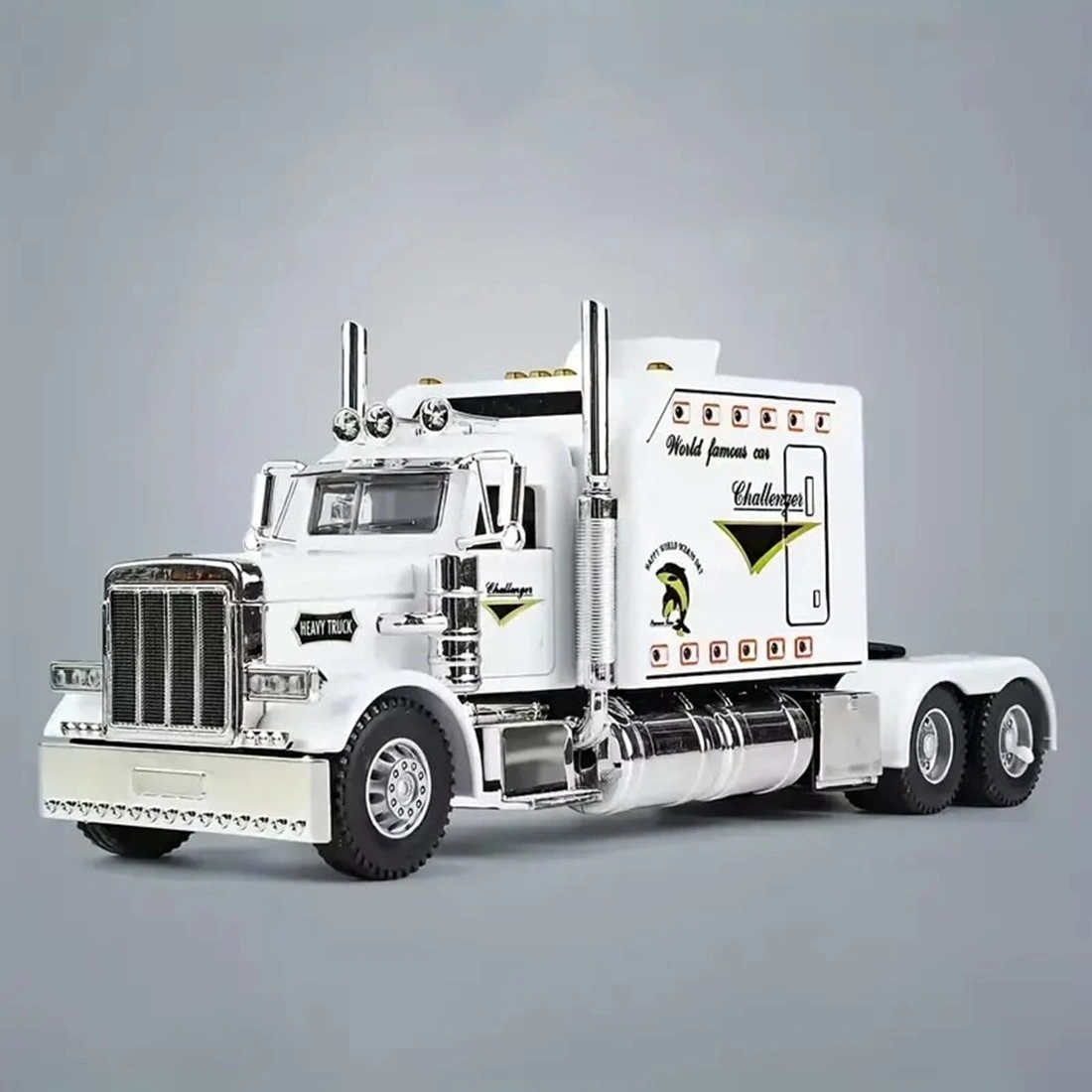Semi Truck Toys for Boy Heavy Trucks,Metal Diecast Trucks Model Pull Back Cars with Light and Sound,Truck and Trailer Toys for Boys,Toy Trucks for Boys Age 4-8 view 2