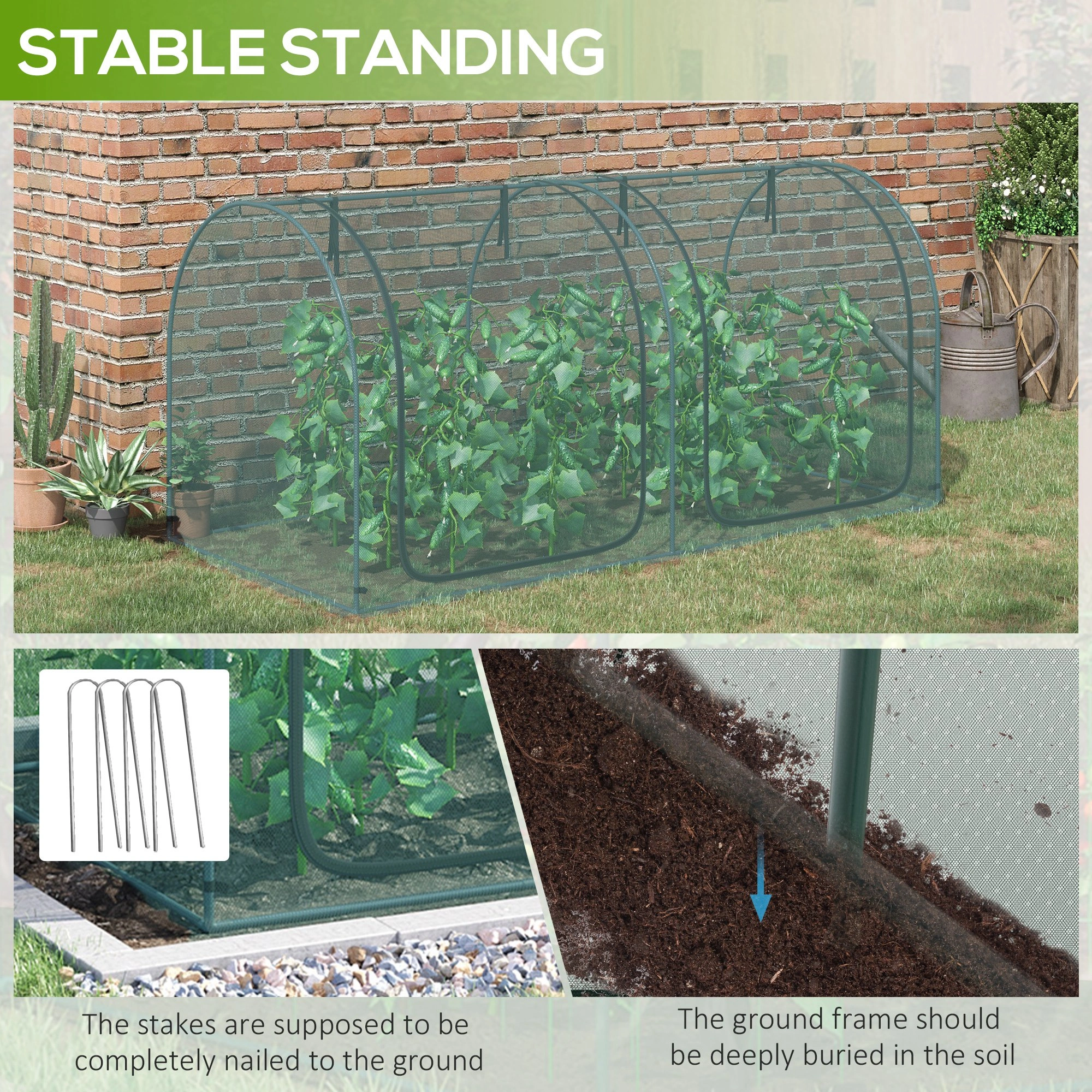 Mini Walk-in Greenhouse Crop Cage - Compact Portable Plant Grow House Cover for Seed Starting & Season Extension