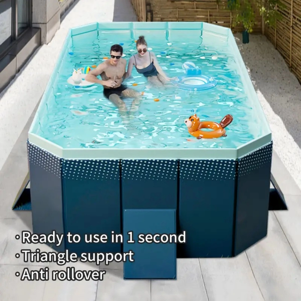 2.1m Inflatable Pool Giant Kids Swimming Pool, Portable Foldable Outdoor Water Pool for Backyard Garden Party view 11