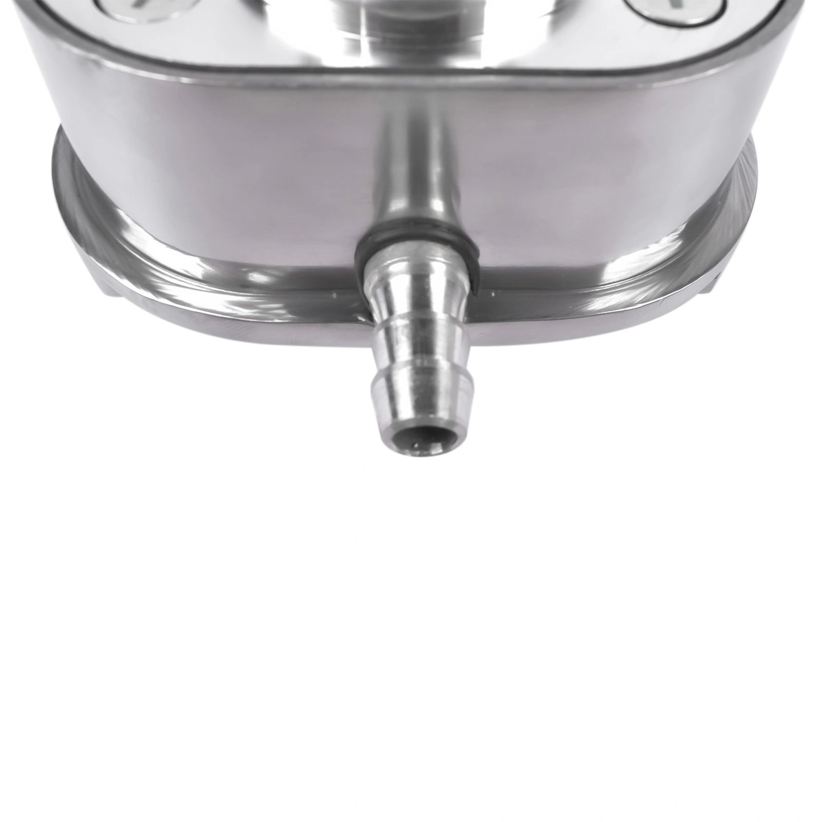 Finned Oval Polished Aluminum Valve Cover Breather with PCV Valve Combo for 1-1/4" Hole Engine Swap view 7