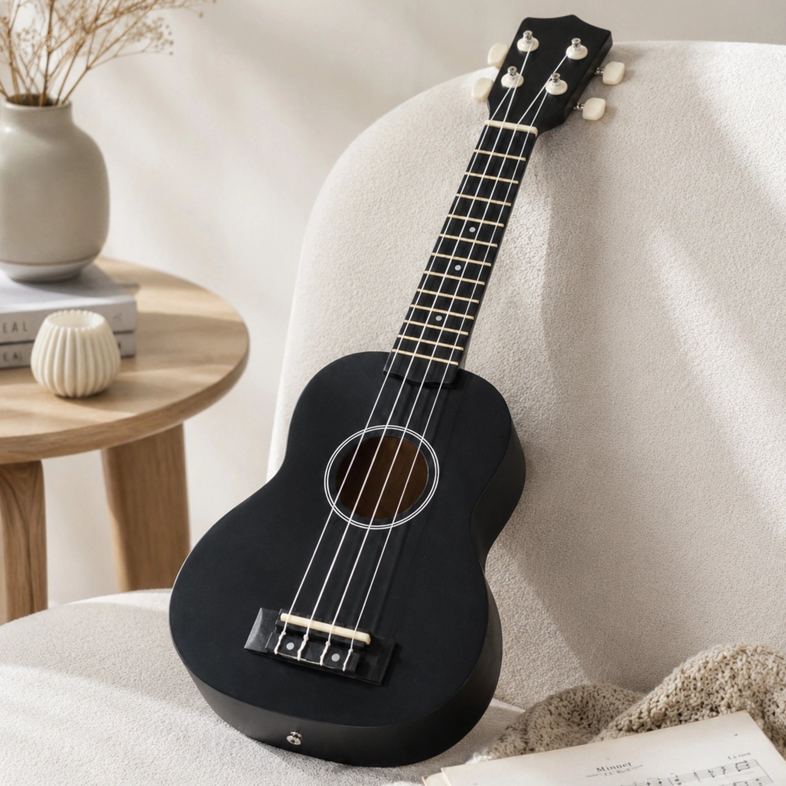 21in Linden wood body rosewood fingerboard ukulele, cotton bag, capo, strap, picks*2, tuner, Strings, Dust cloth view 10