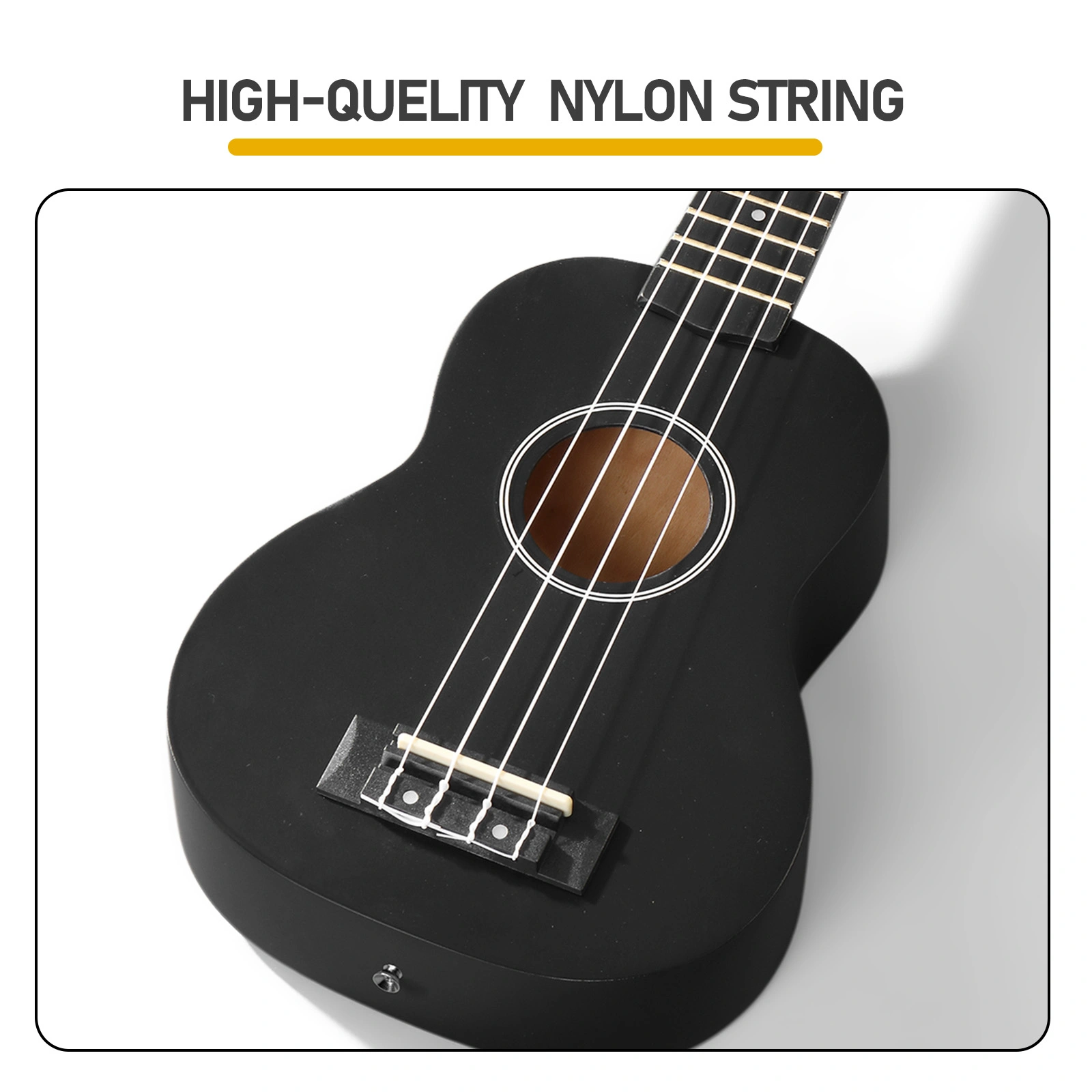 21in Linden wood body rosewood fingerboard ukulele, cotton bag, capo, strap, picks*2, tuner, Strings, Dust cloth view 7