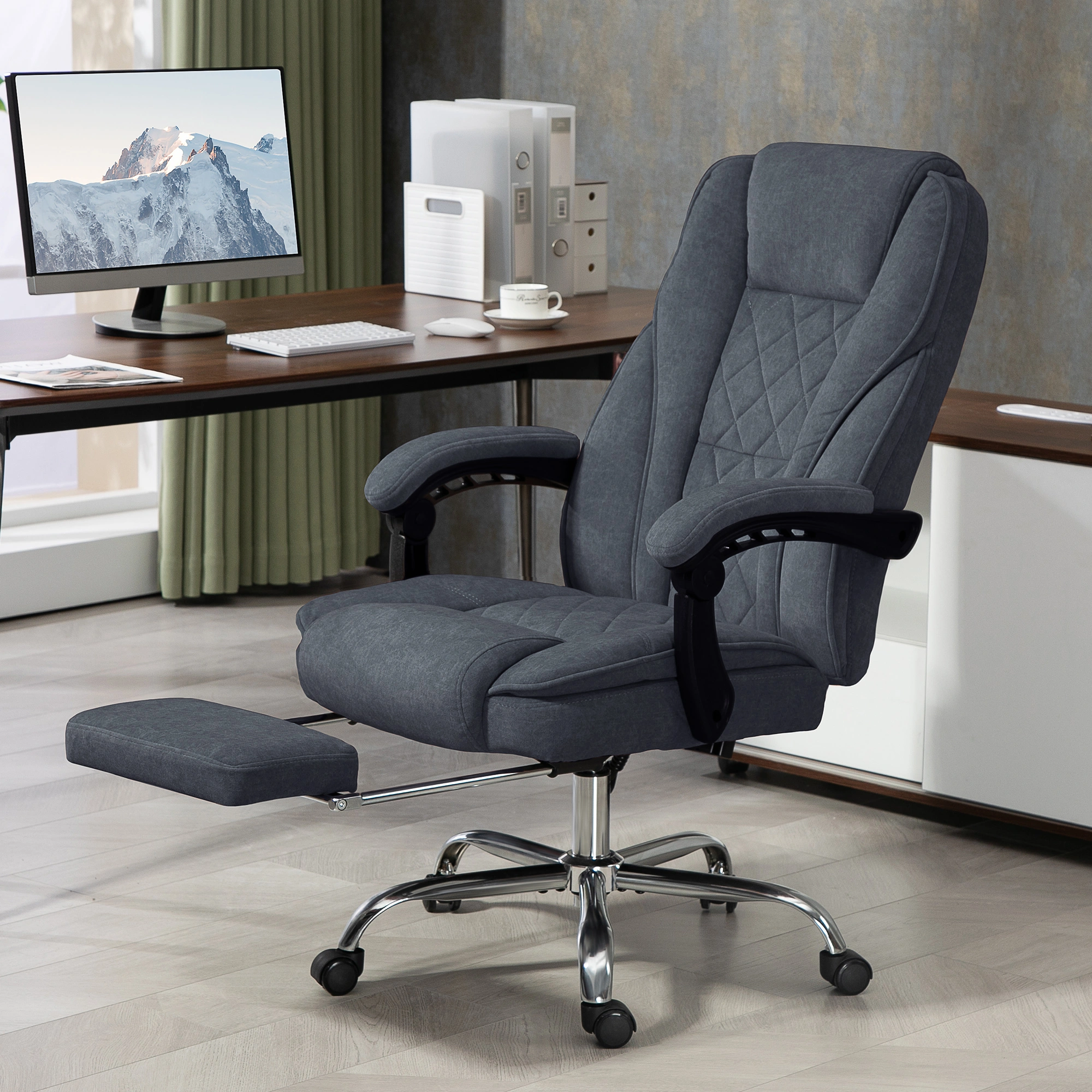 Massage Recliner Office Chair, High Back Ergonomic Executive Desk Chair with Lumbar Support, Adjustable