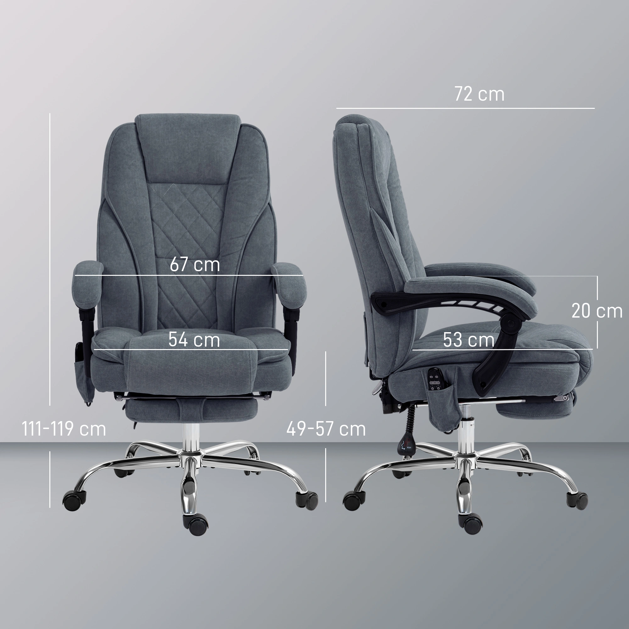 Massage Recliner Office Chair, High Back Ergonomic Executive Desk Chair with Lumbar Support, Adjustable view 2