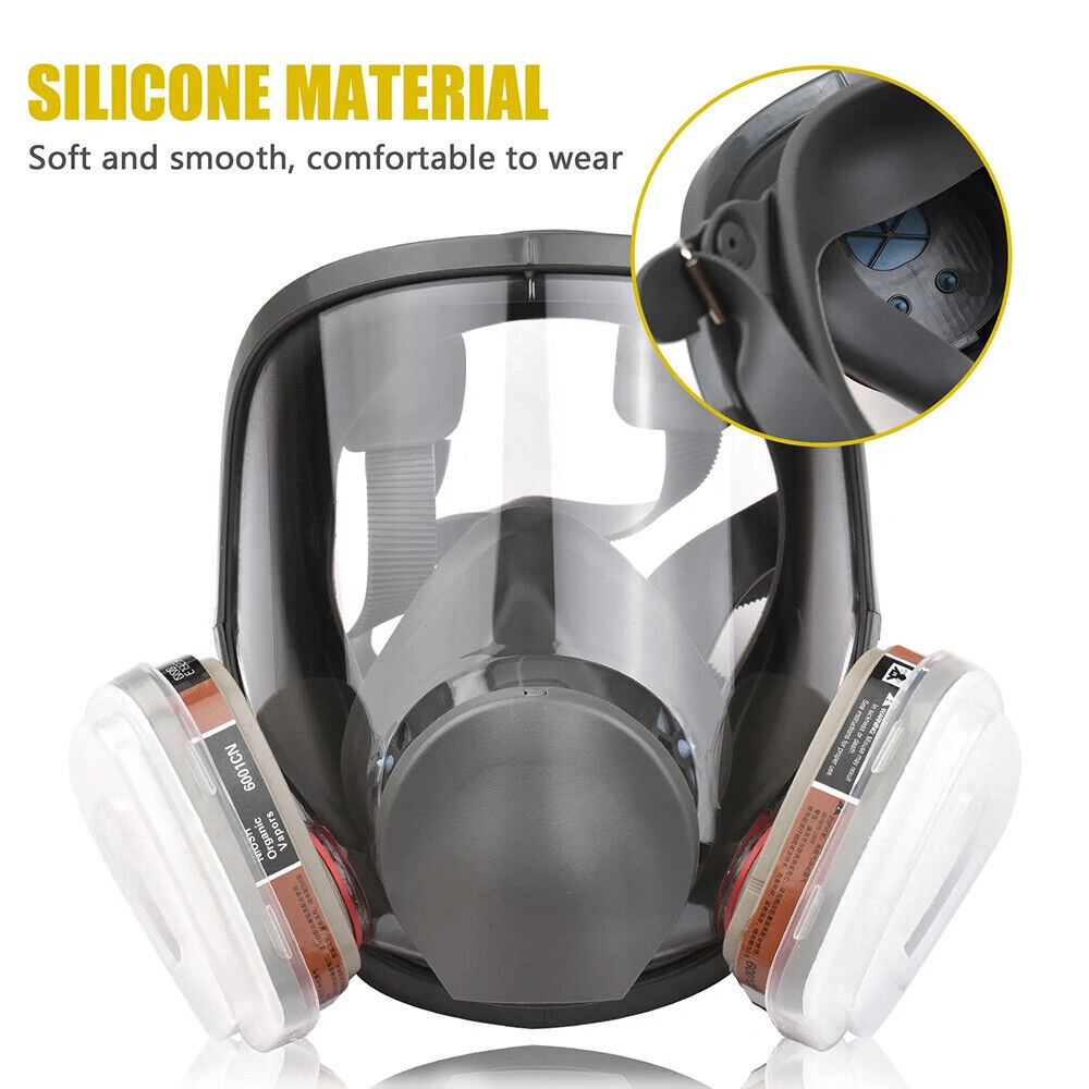 6800 Full Face Respirator Mask - 15-in-1 Gas Mask with Filters, Protective Face Shield for Chemical Fumes & Paint Spray view 2