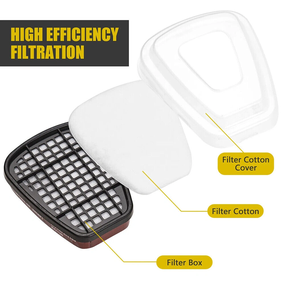 6800 Full Face Respirator Mask - 15-in-1 Gas Mask with Filters, Protective Face Shield for Chemical Fumes & Paint Spray view 3