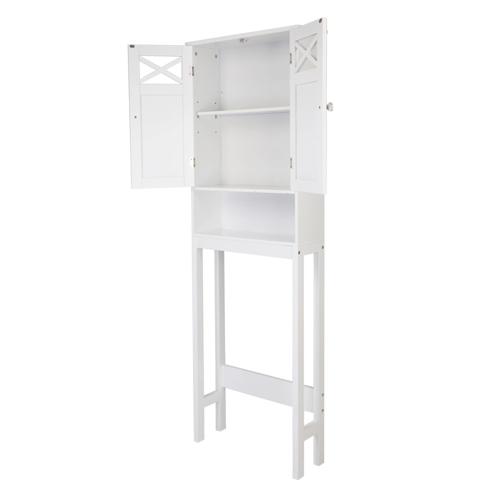 Double Door Fork Toilet Cabinet White view 11