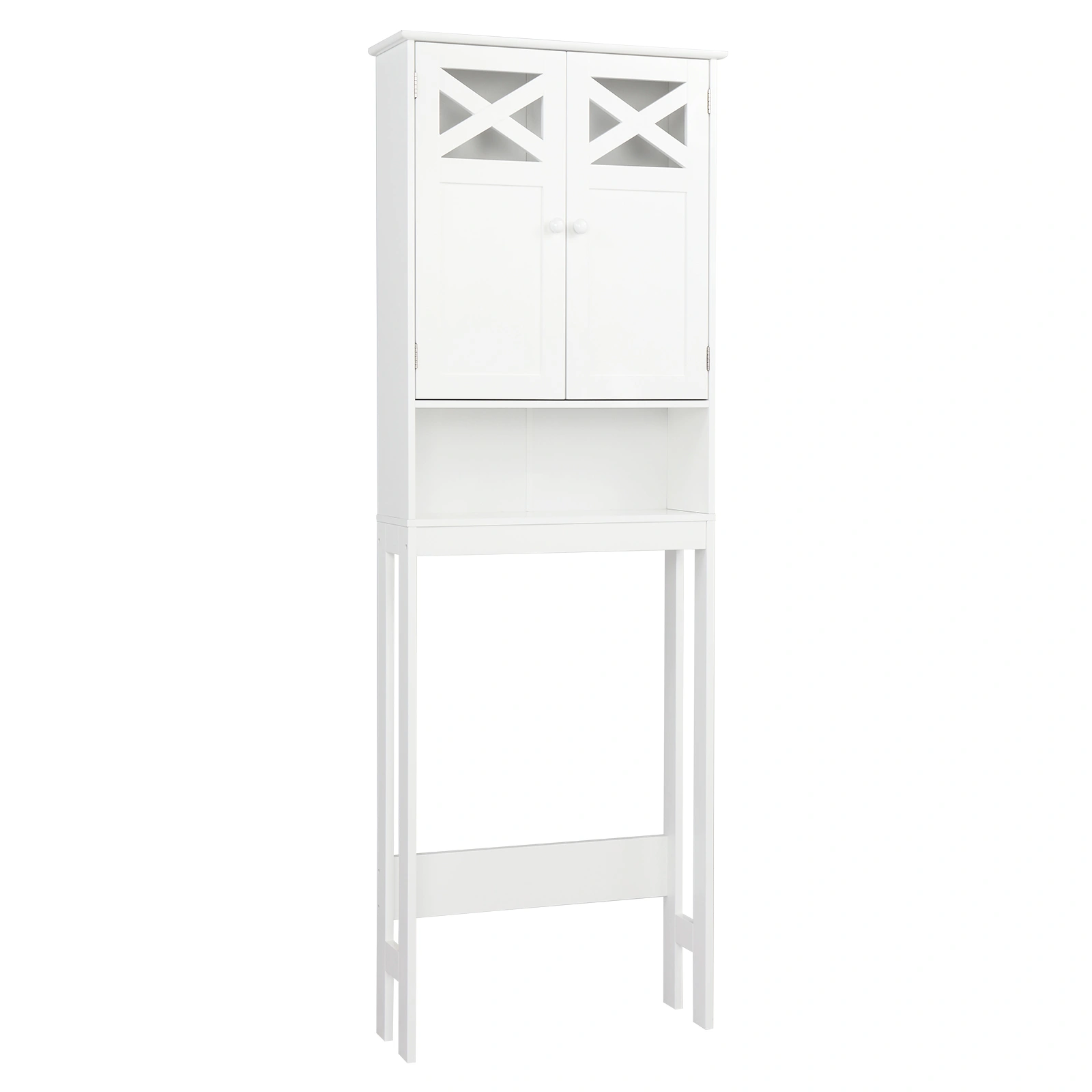 Double Door Fork Toilet Cabinet White view 29