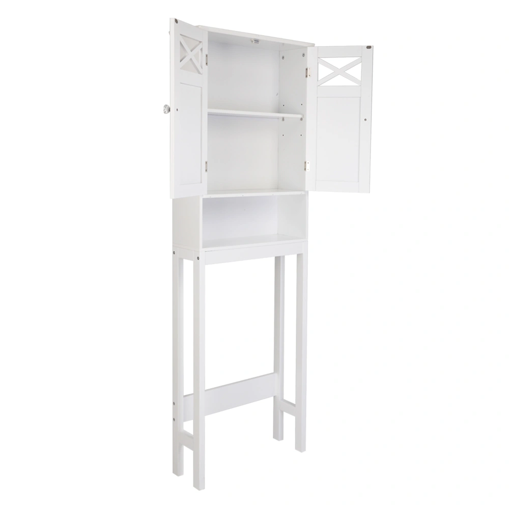 Double Door Fork Toilet Cabinet White view 4