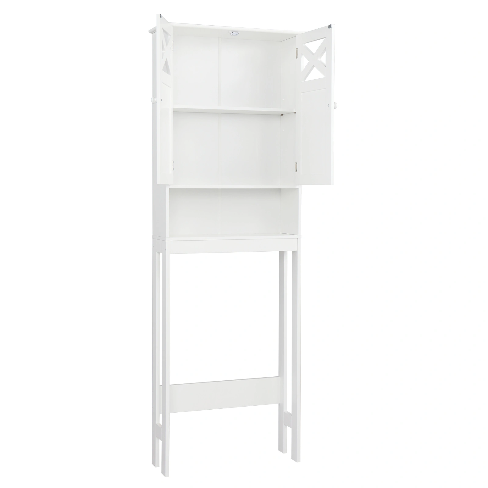Double Door Fork Toilet Cabinet White view 42