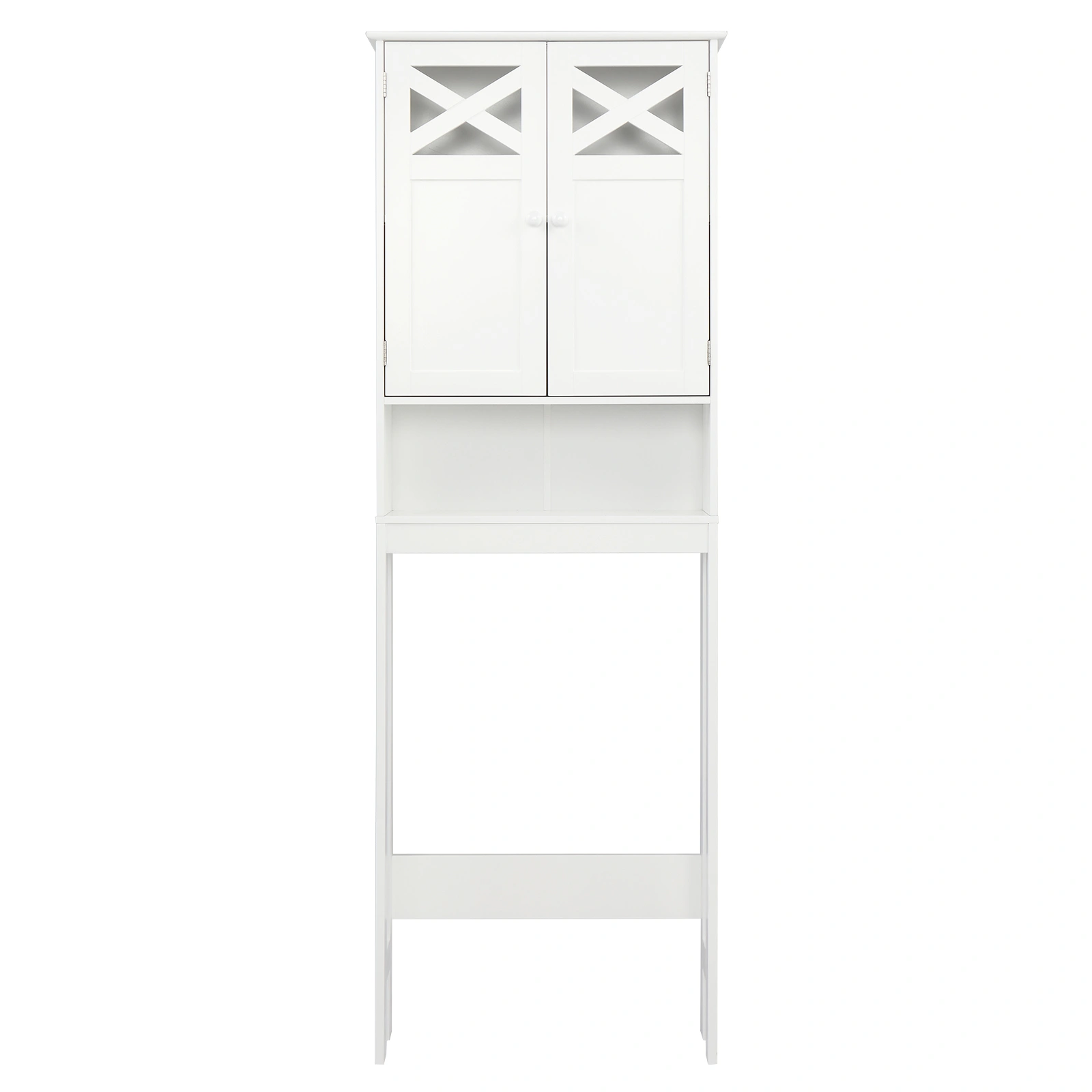 Double Door Fork Toilet Cabinet White view 46