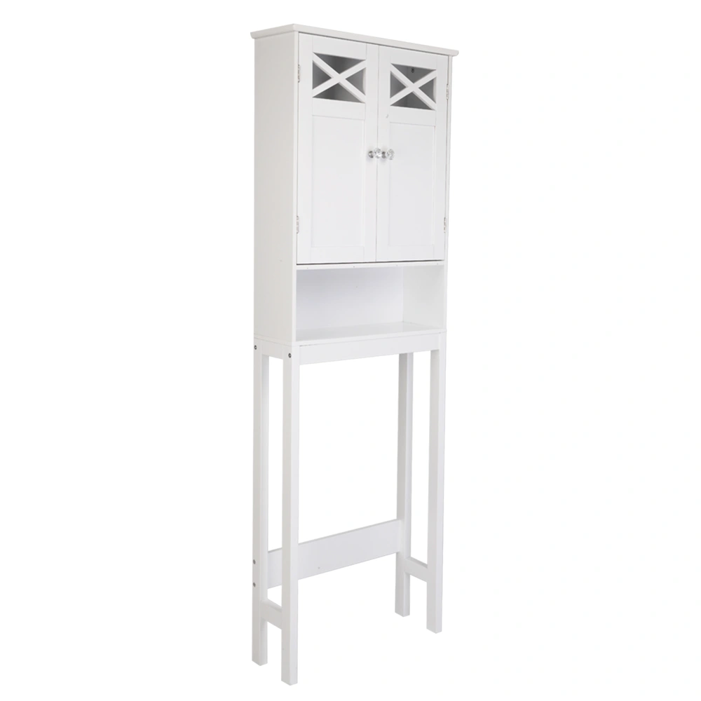 Double Door Fork Toilet Cabinet White view 5