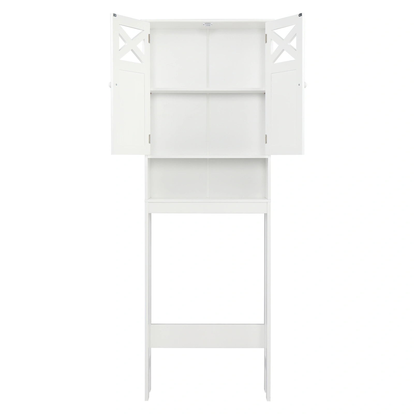 Double Door Fork Toilet Cabinet White view 51