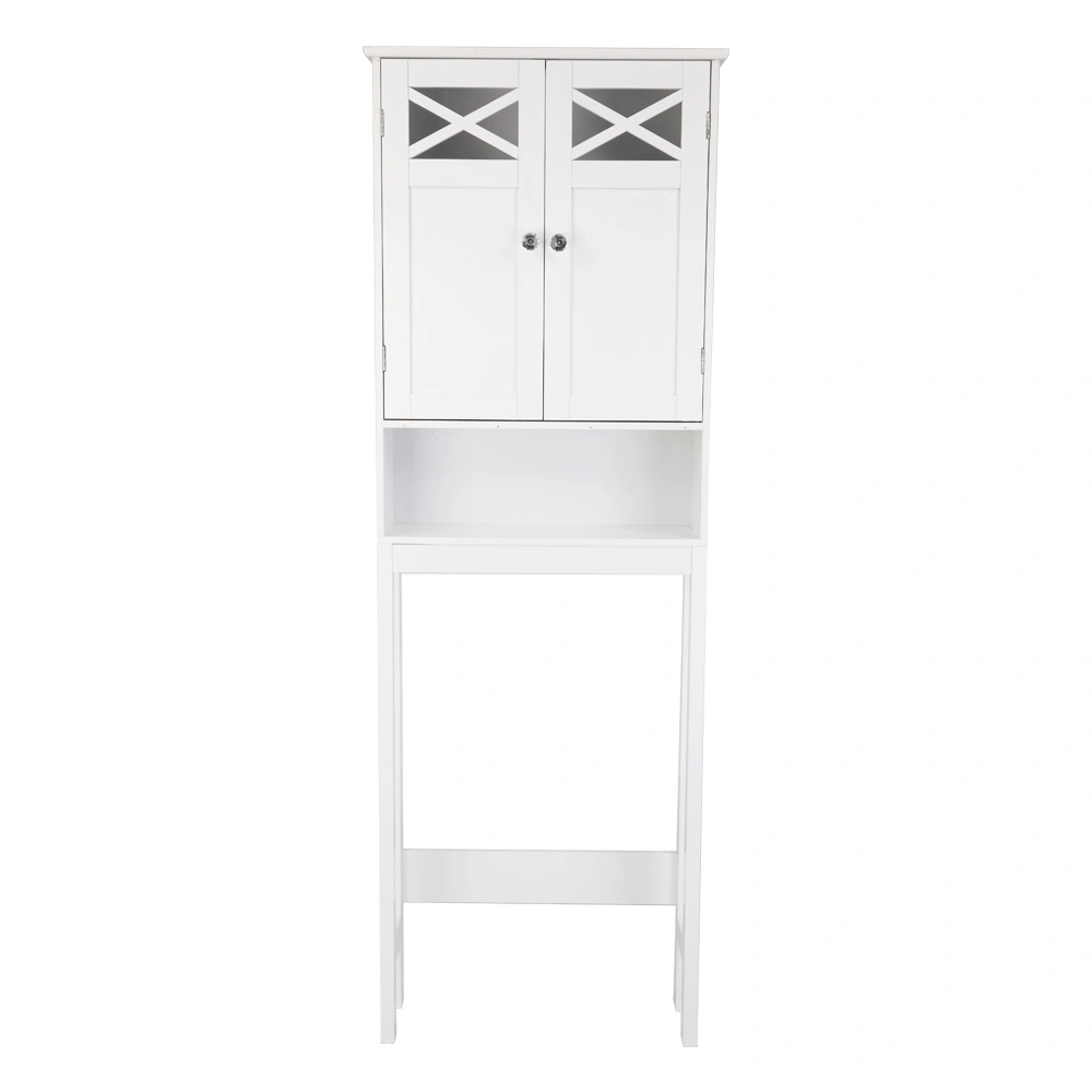 Double Door Fork Toilet Cabinet White view 6
