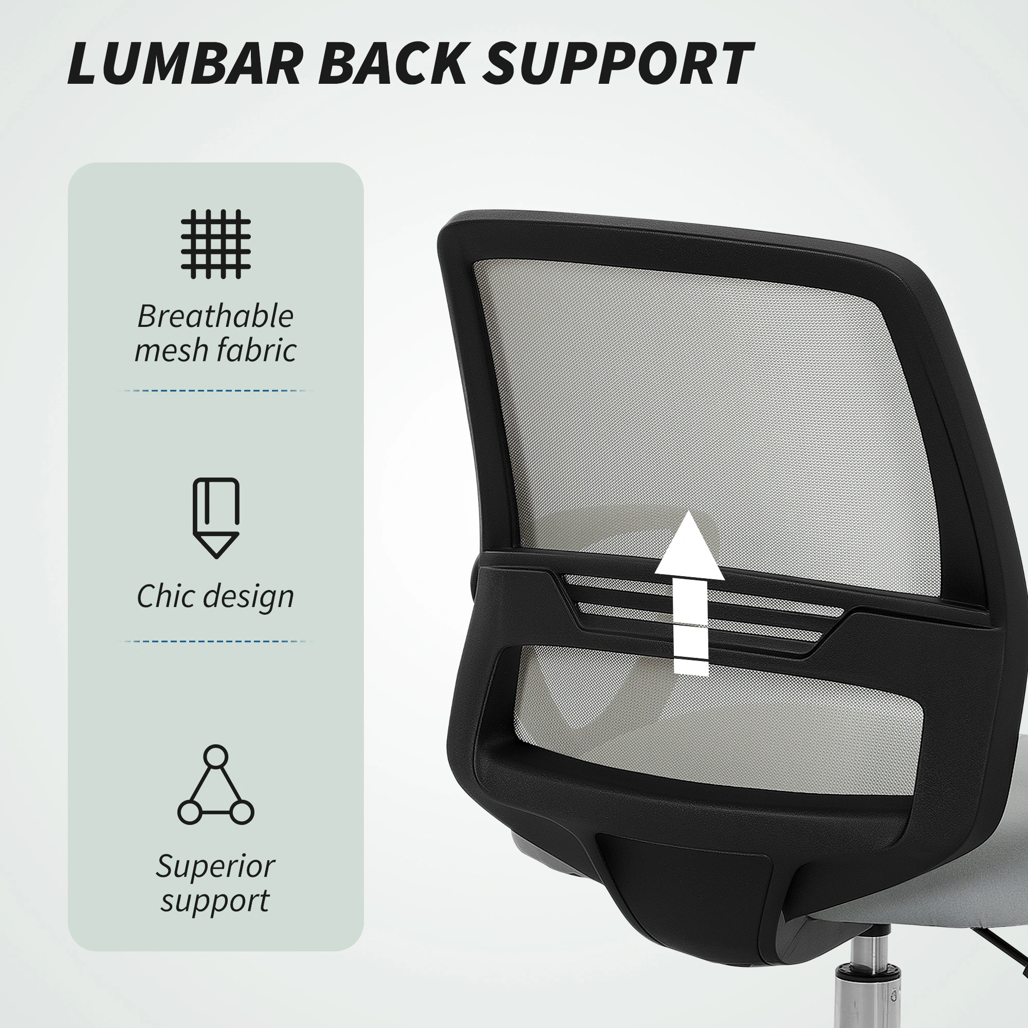 Ergonomic Massage Office Chair with Lumbar Support, Breathable High Back Swivel Chair for Office view 5