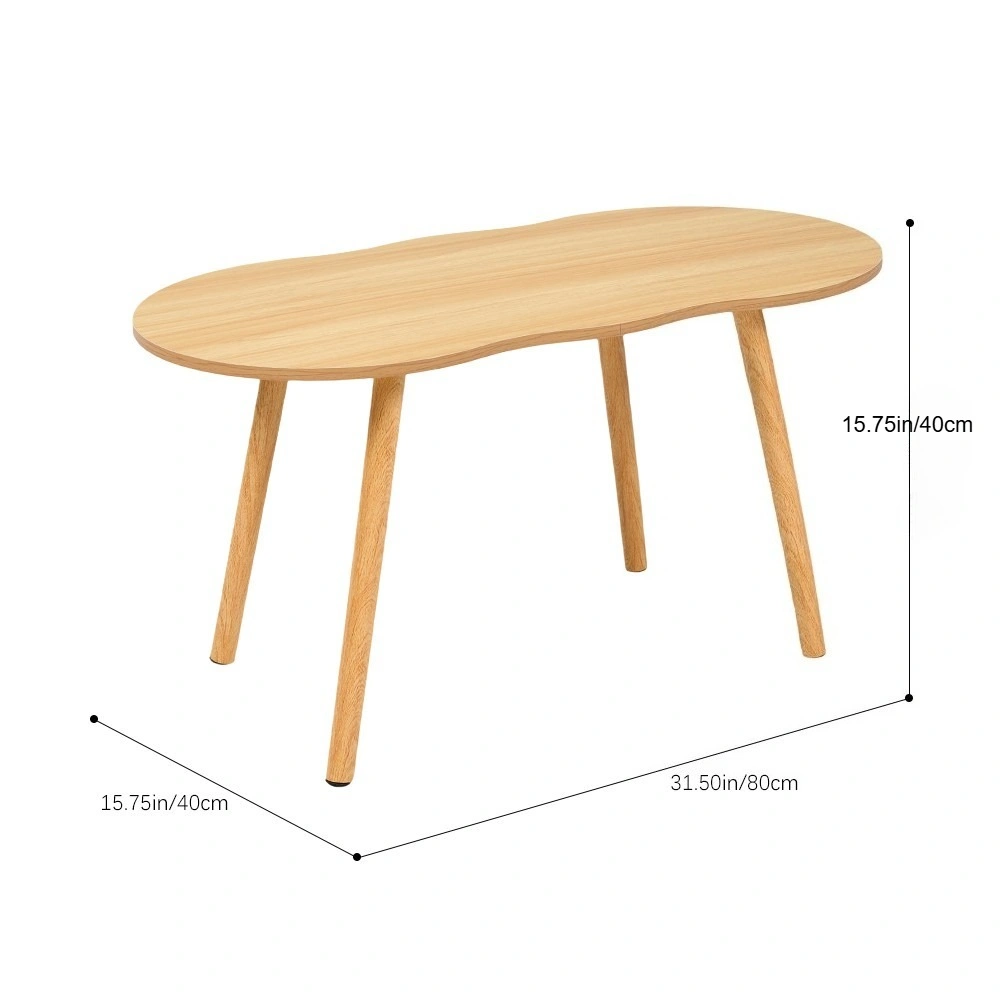 Modern Natural Wooden Coffee Table for Living Room - Sofa Centre Tea Table, Scandinavian Design view 5