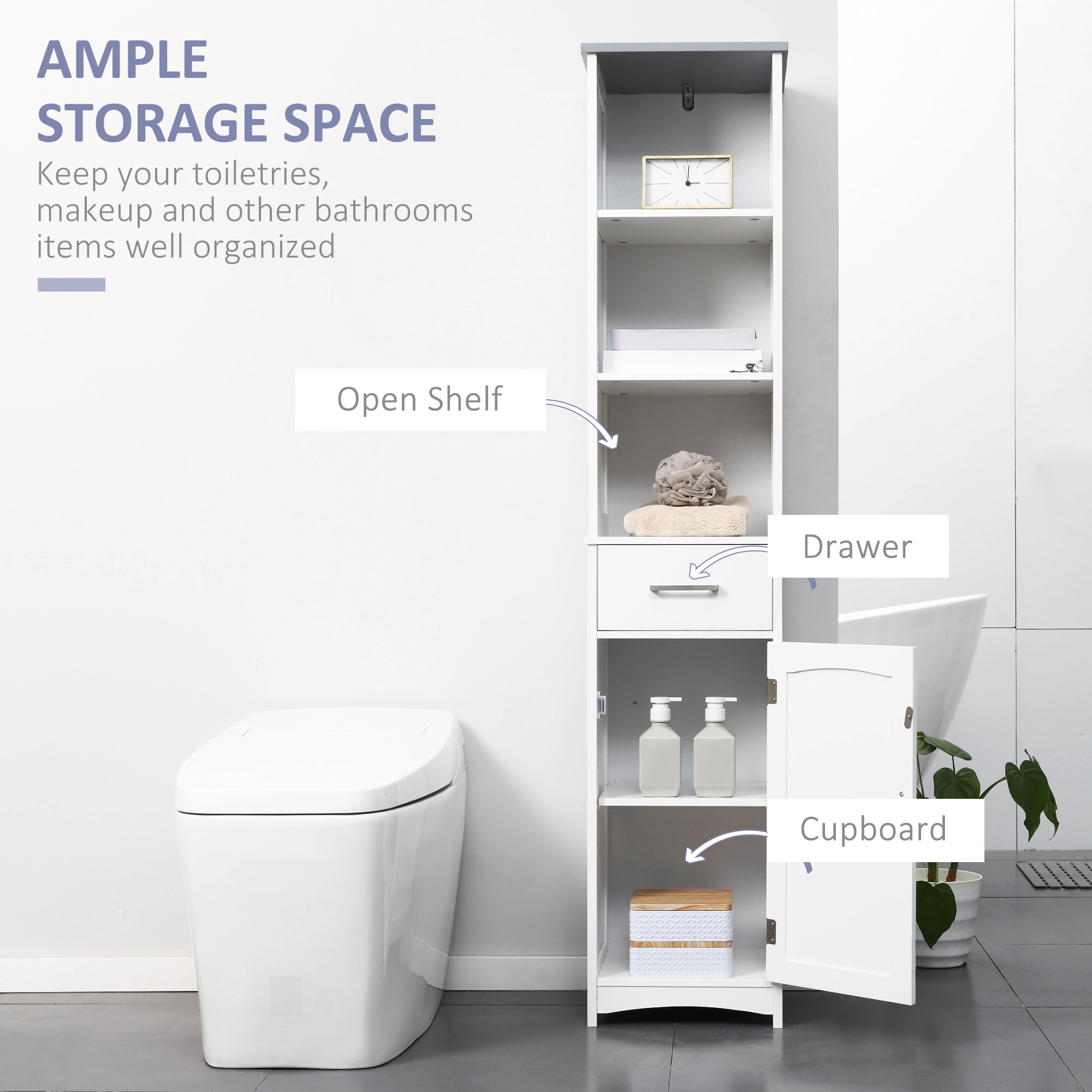 Wall Mounted Bathroom Cabinet with Mirror, Rust-Resistant Metal Storage Organizer for Toiletries & Essentials view 3