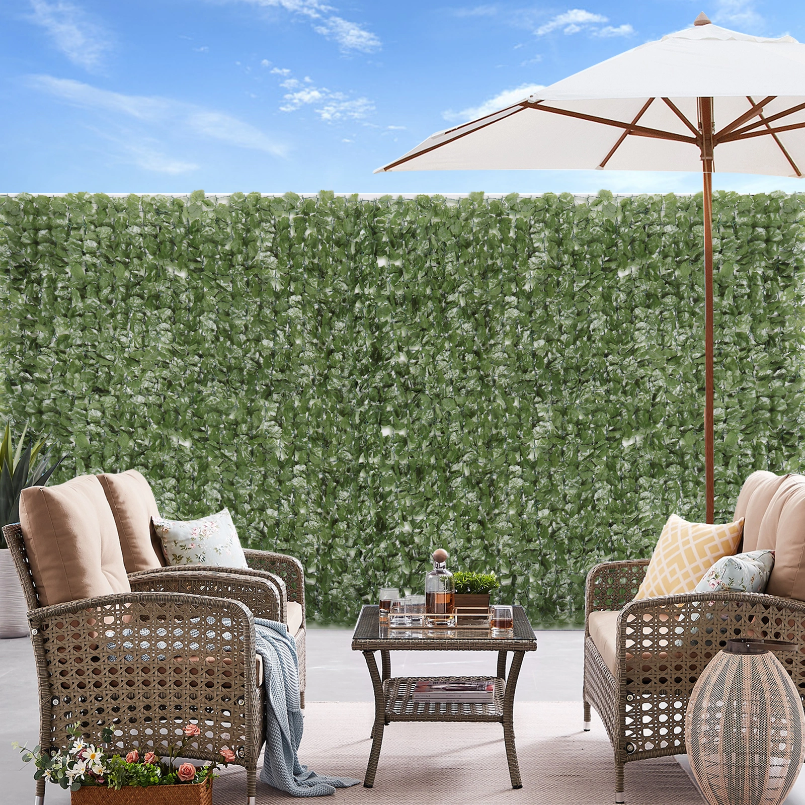 Artificial Maple Leaf Garden Fence, 1m x 3m Simulation Decorative Privacy Screen with 952 Leaves view 3