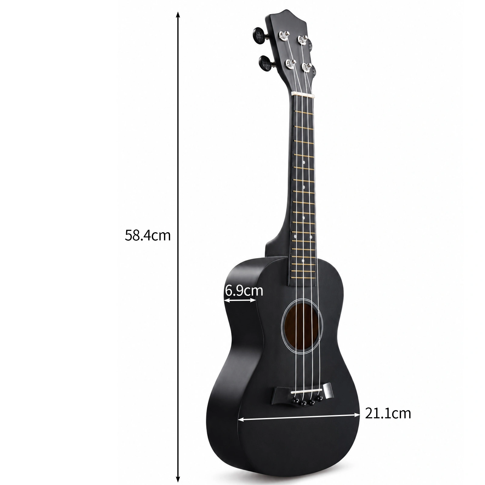 23in Linden wood body rosewood fingerboard ukulele, cotton bag, capo, strap, picks*2, tuner, Strings, Dust cloth view 4