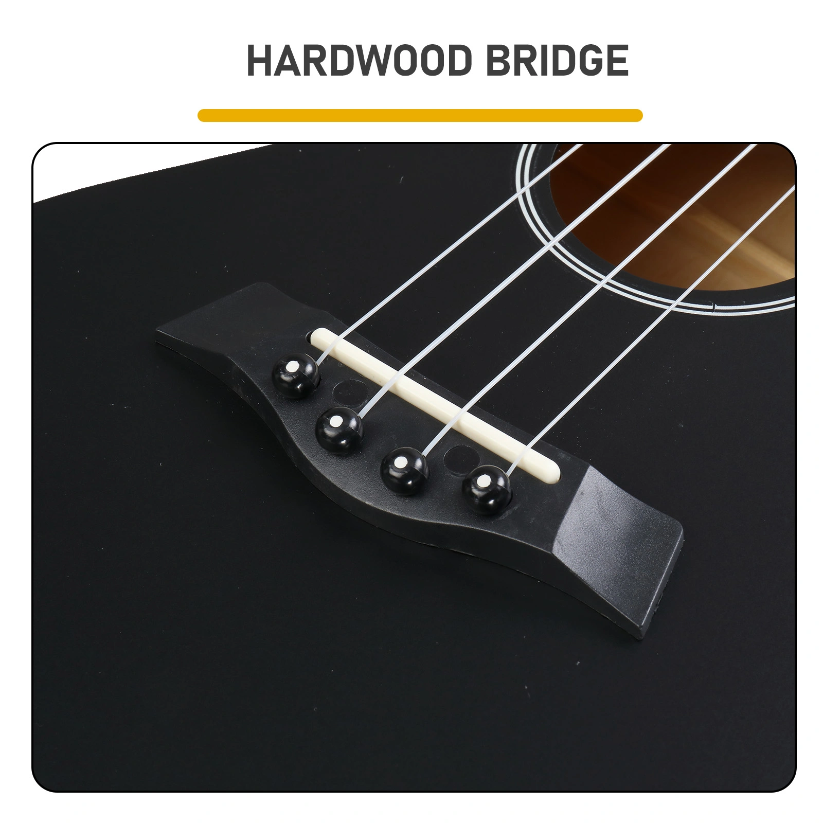 23in Linden wood body rosewood fingerboard ukulele, cotton bag, capo, strap, picks*2, tuner, Strings, Dust cloth view 7