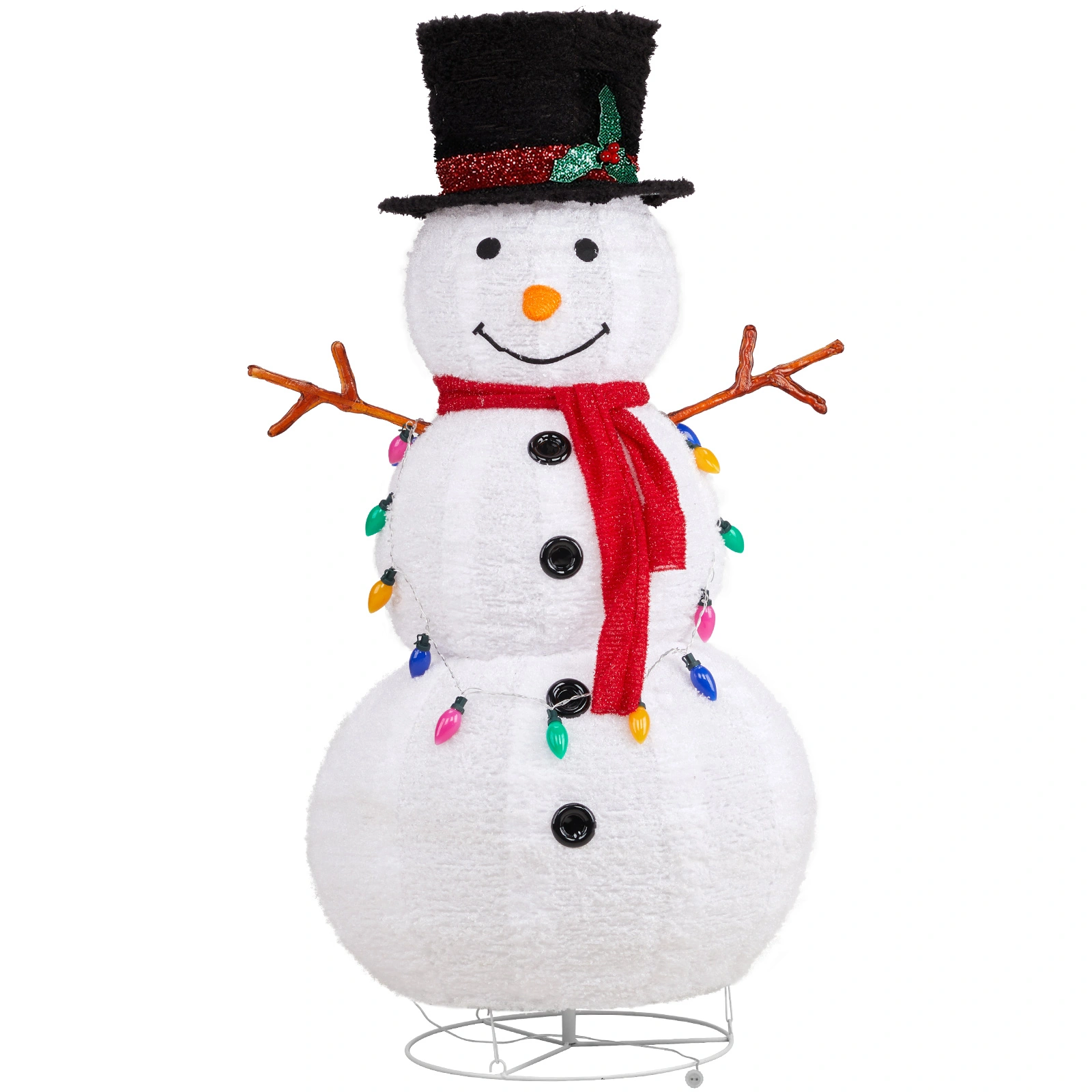 4ft 100 LED 20 Lantern Snowman String Lights Cashmere Fabric Retractable Outdoor Garden Decoration