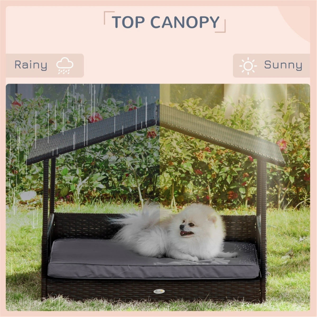 Rattan Dog Bed House Pet Sofa view 7